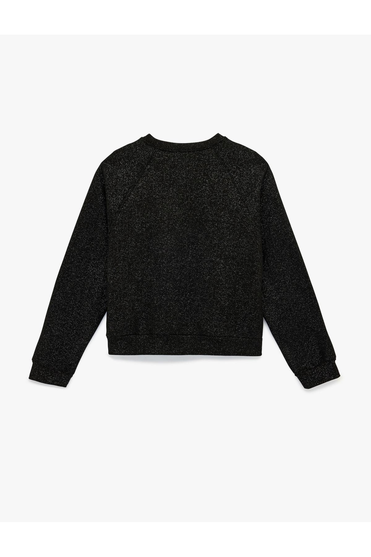 Oversize Uzun Kollu Simli Bisiklet Yaka Sweatshirt
