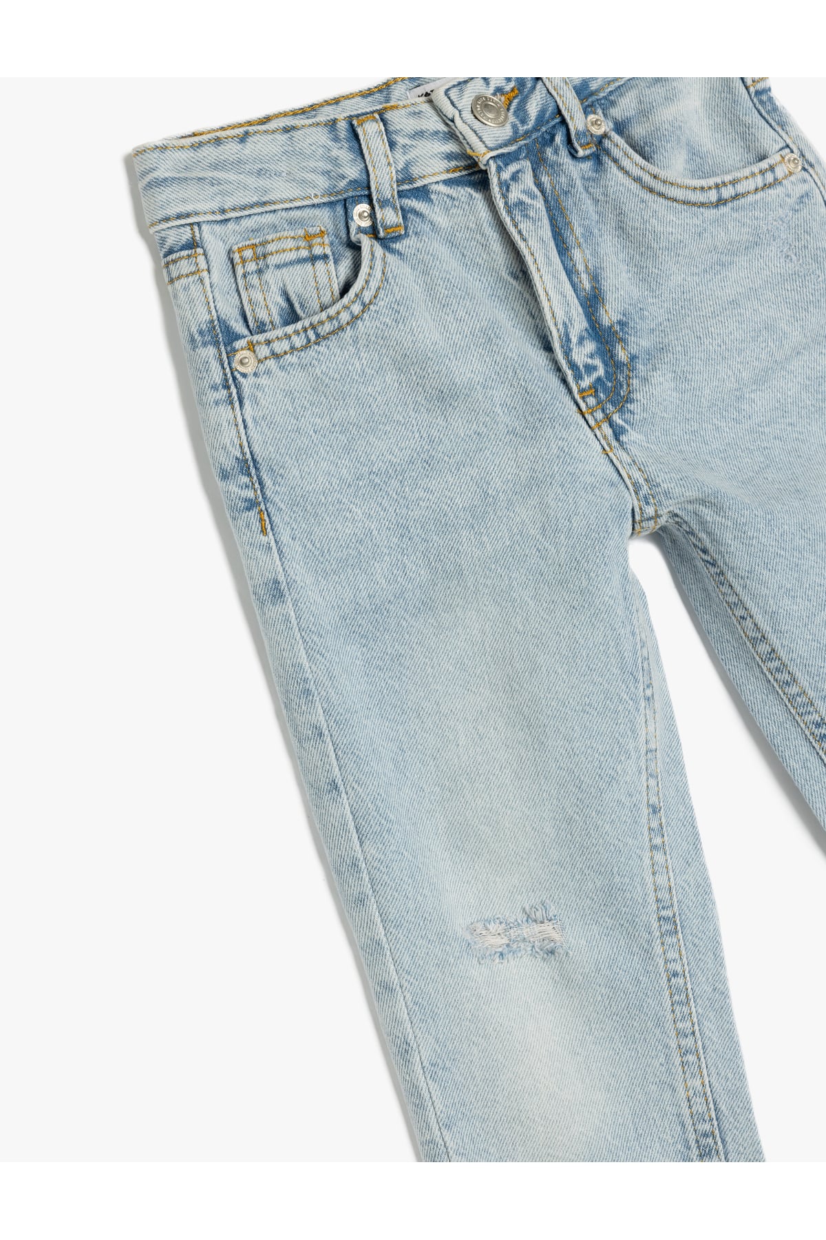 Pamuklu Beli Ayarlanabilir Lastikli Denim Pantolon