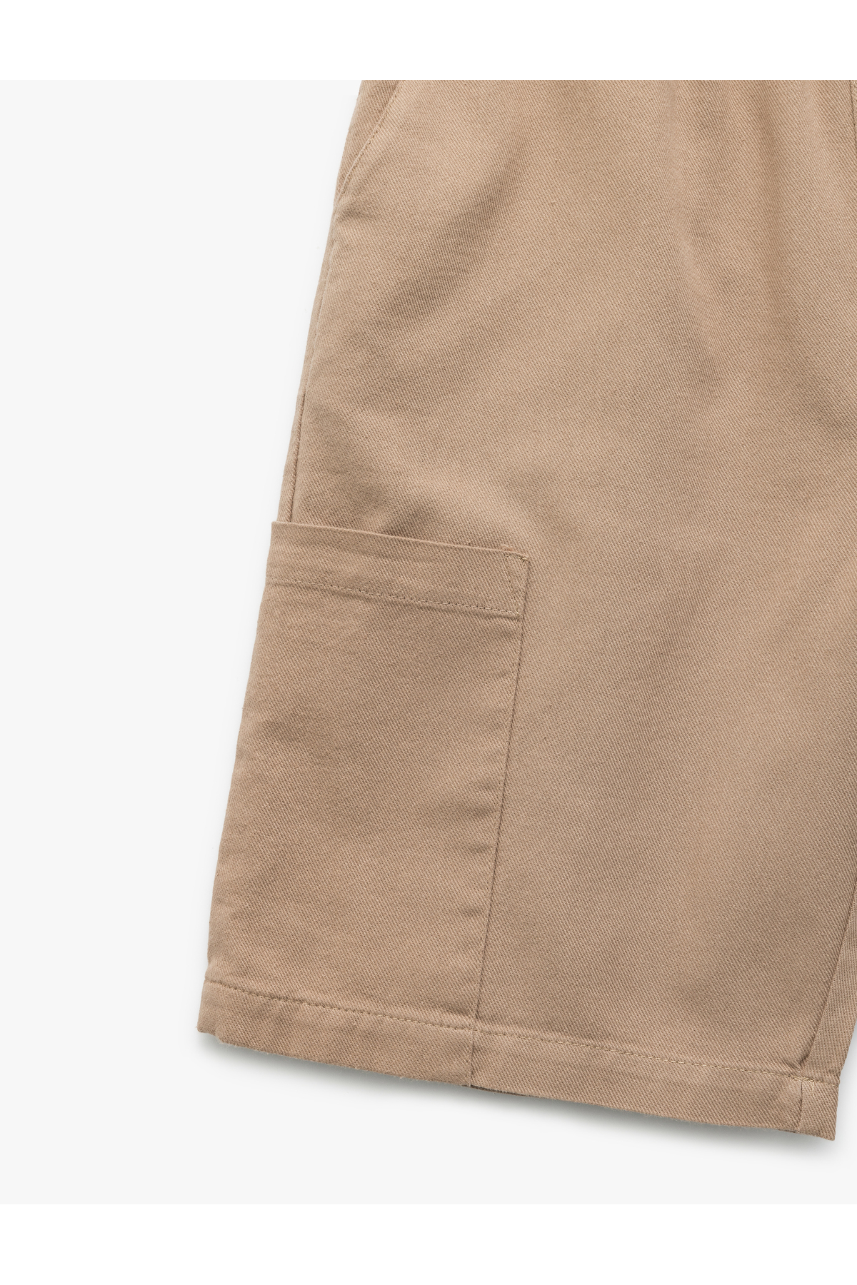Pamuklu Beli Lastikli Gabardin Cepli Kargo Bermuda Şort