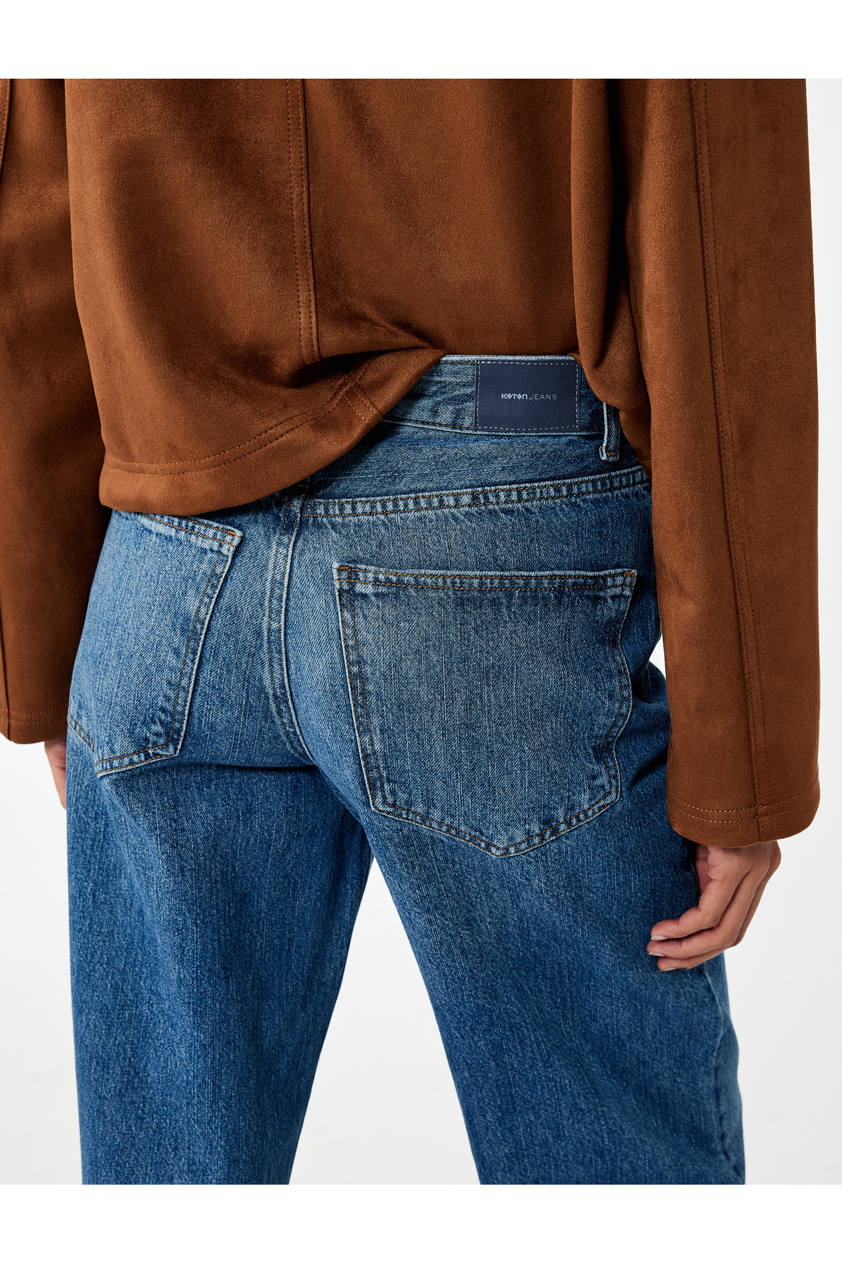Pamuklu Bol Kalıp Düğmeli Cep Detaylı Baggy Jean Pantolon - Baggy Jeans
