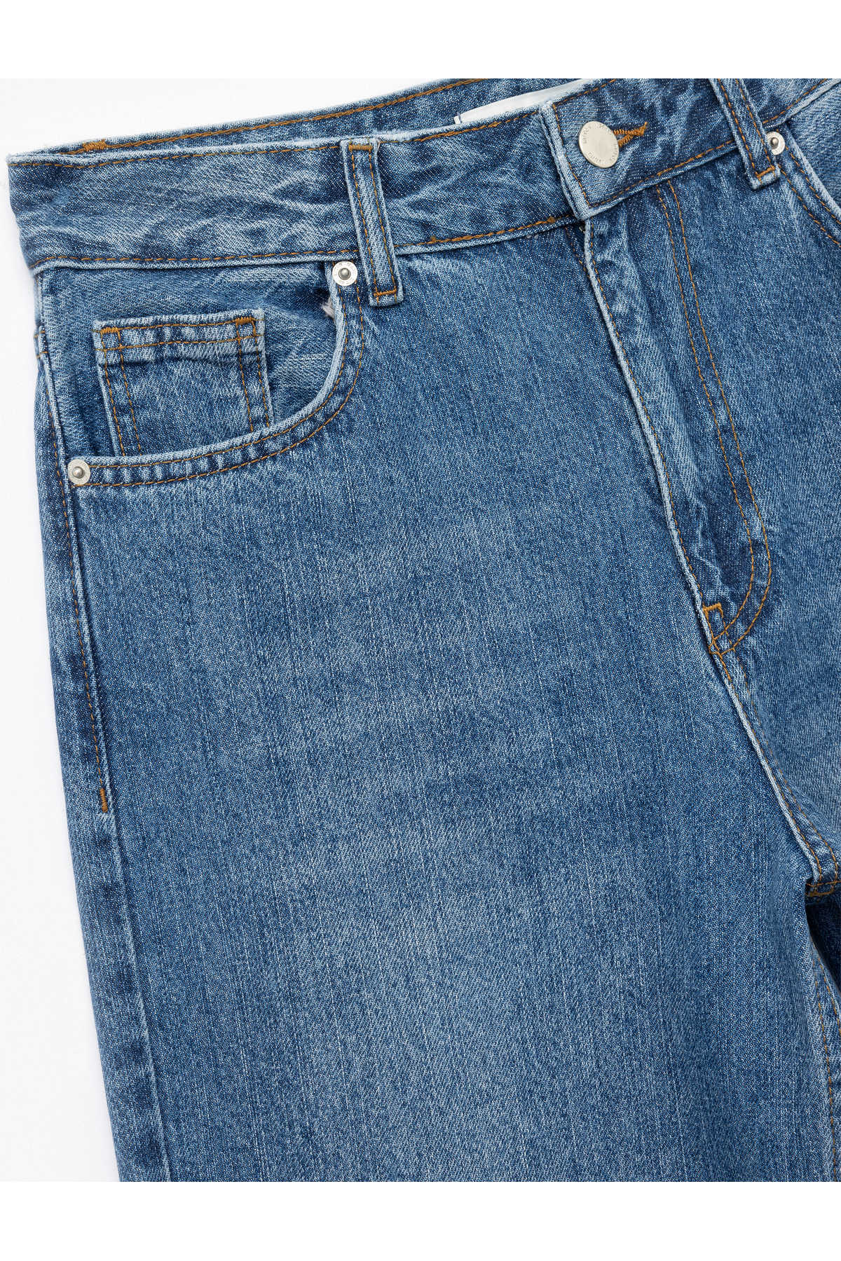Pamuklu Bol Kalıp Düğmeli Cep Detaylı Baggy Jean Pantolon - Baggy Jeans