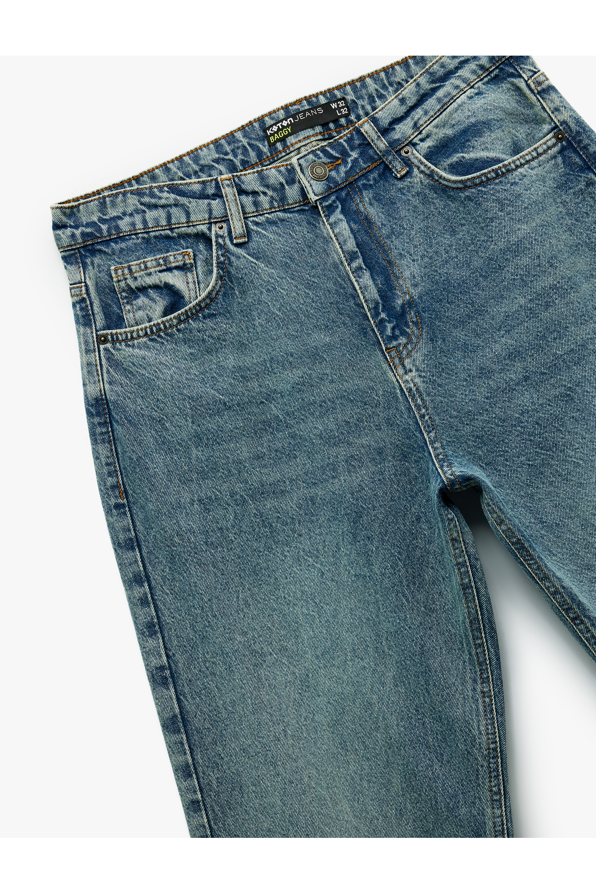 Pamuklu Cep Detaylı Bol Baggy Jean Pantolon