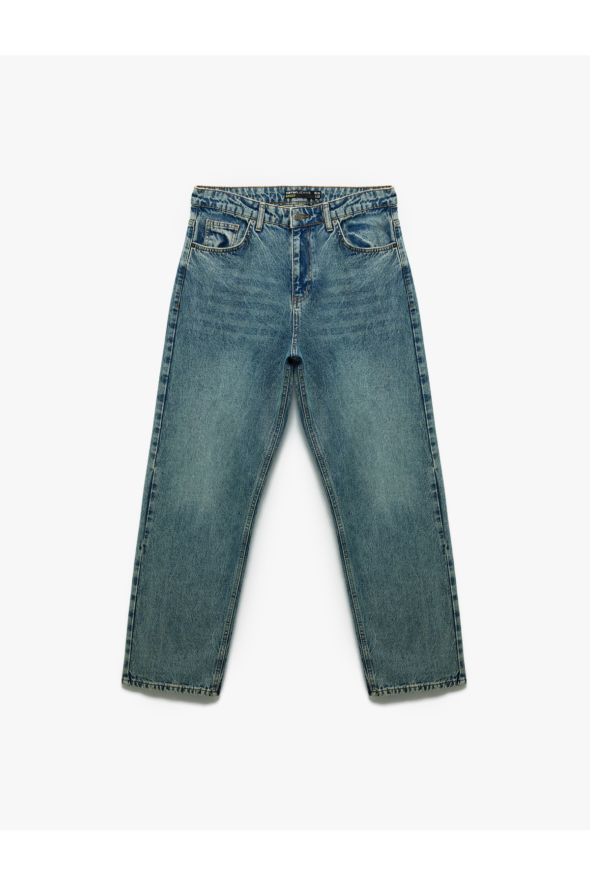 Pamuklu Cep Detaylı Bol Baggy Jean Pantolon