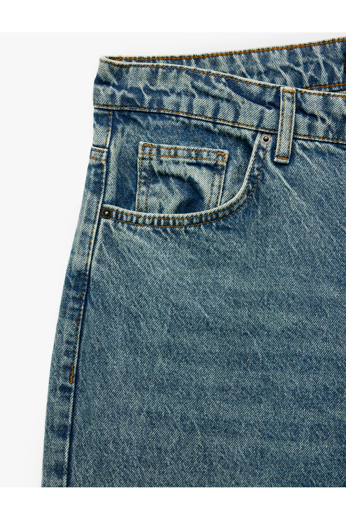 Pamuklu Cep Detaylı Bol Baggy Jean Pantolon