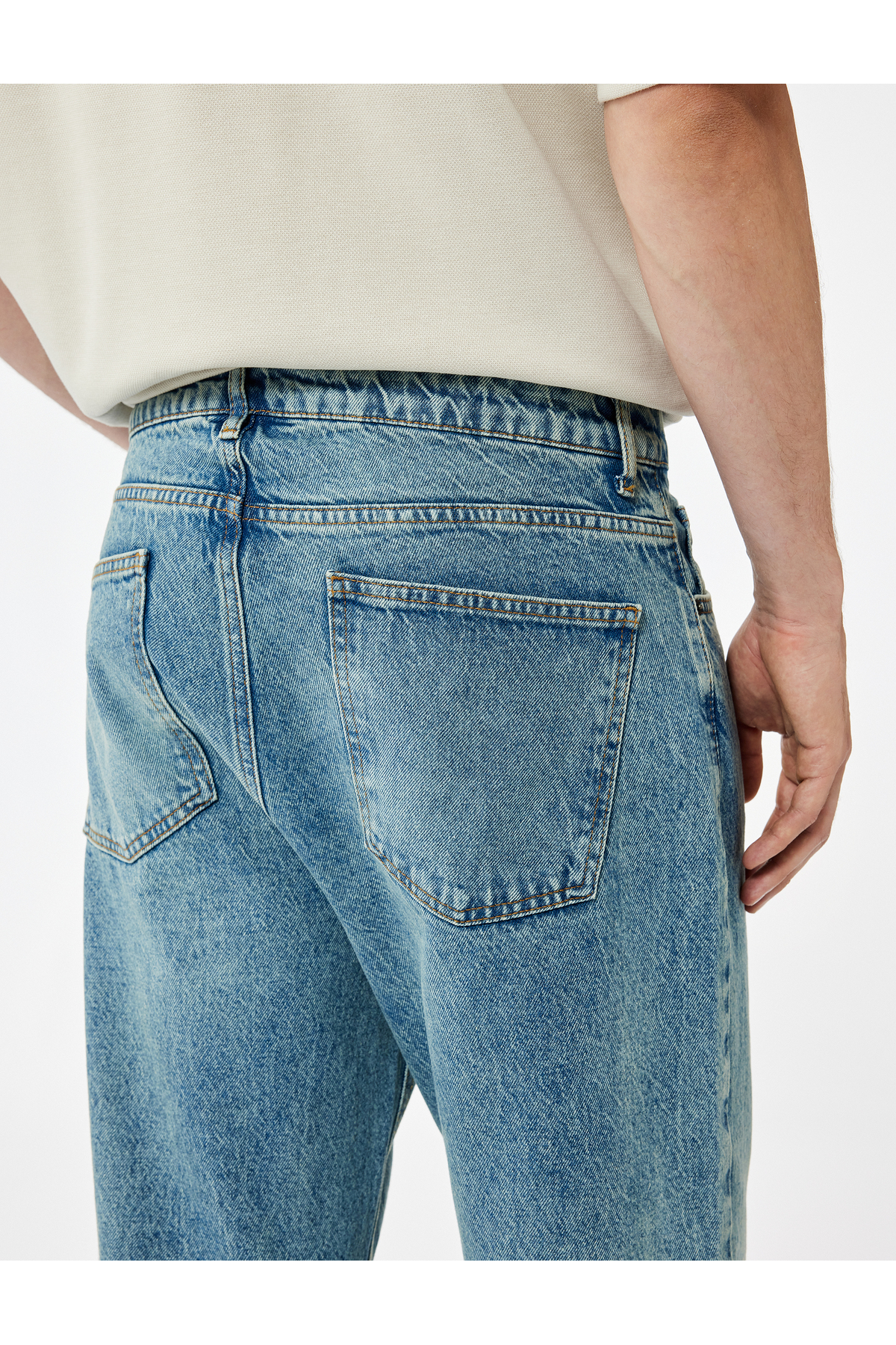 Pamuklu Cep Detaylı Bol Baggy Jean Pantolon