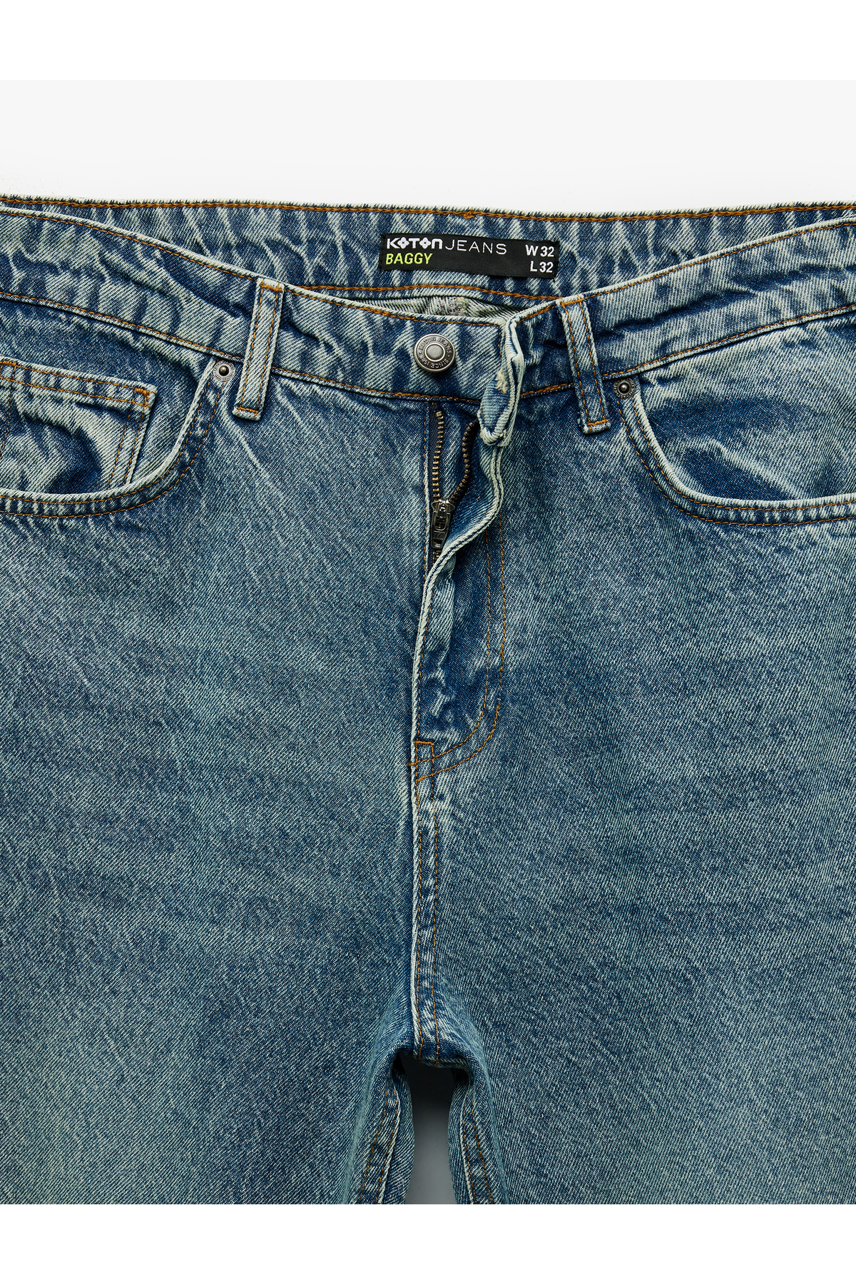 Pamuklu Cep Detaylı Bol Baggy Jean Pantolon
