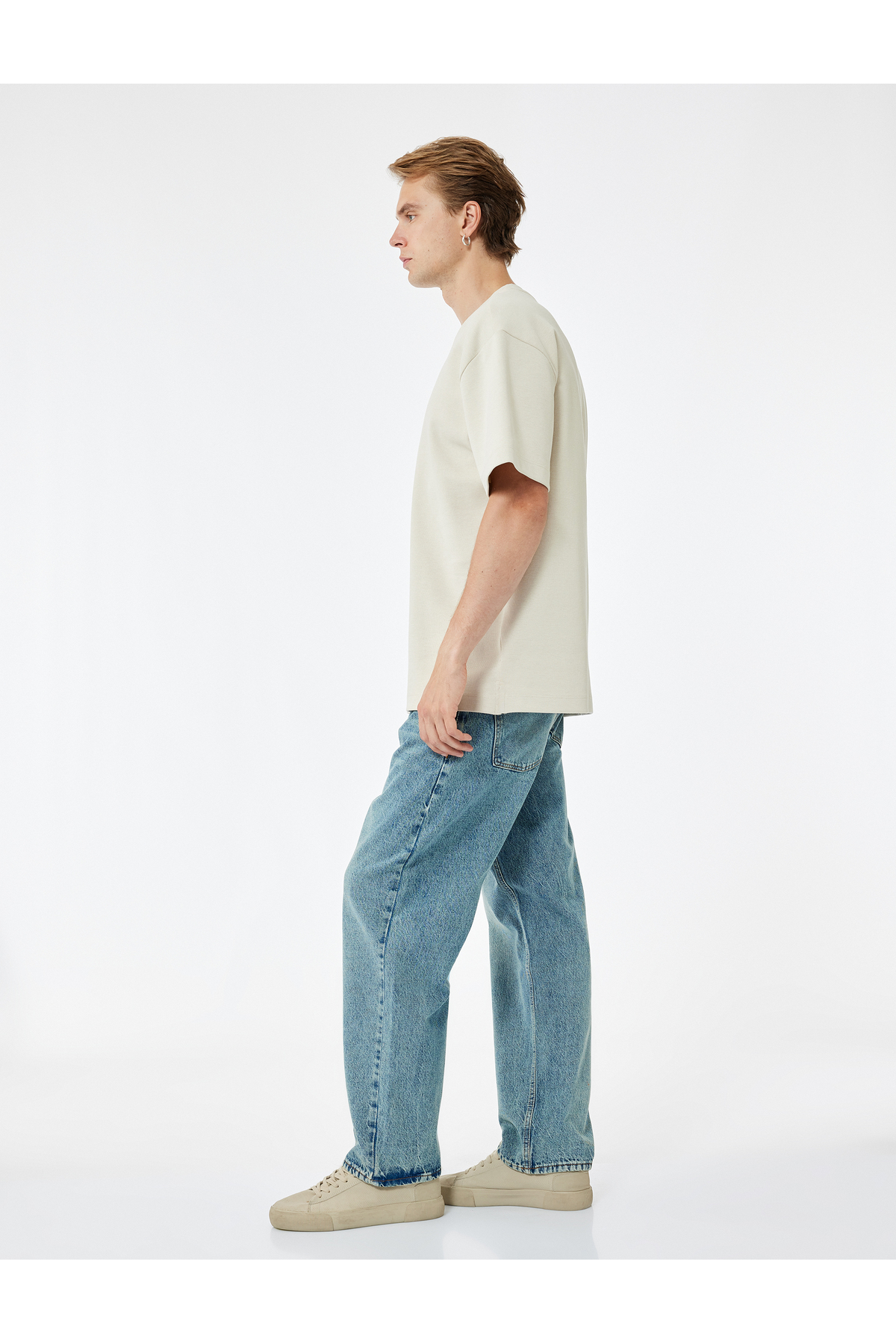 Pamuklu Cep Detaylı Bol Baggy Jean Pantolon