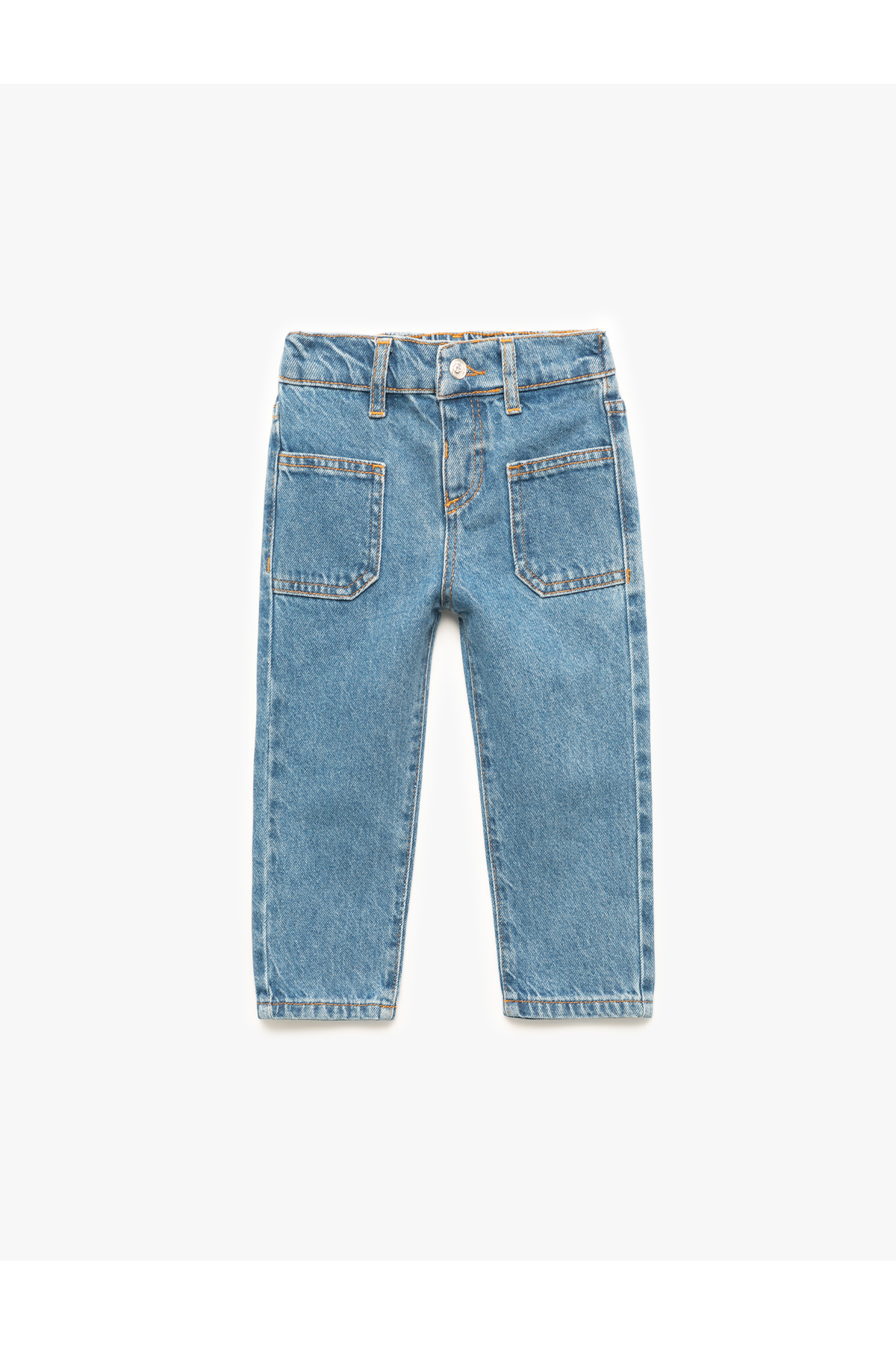 Pamuklu Cep Detaylı Denim Pantolon