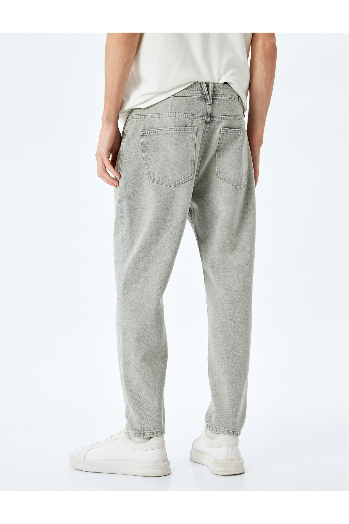 Pamuklu Cep Detaylı Loose Fit Jean Pantolon