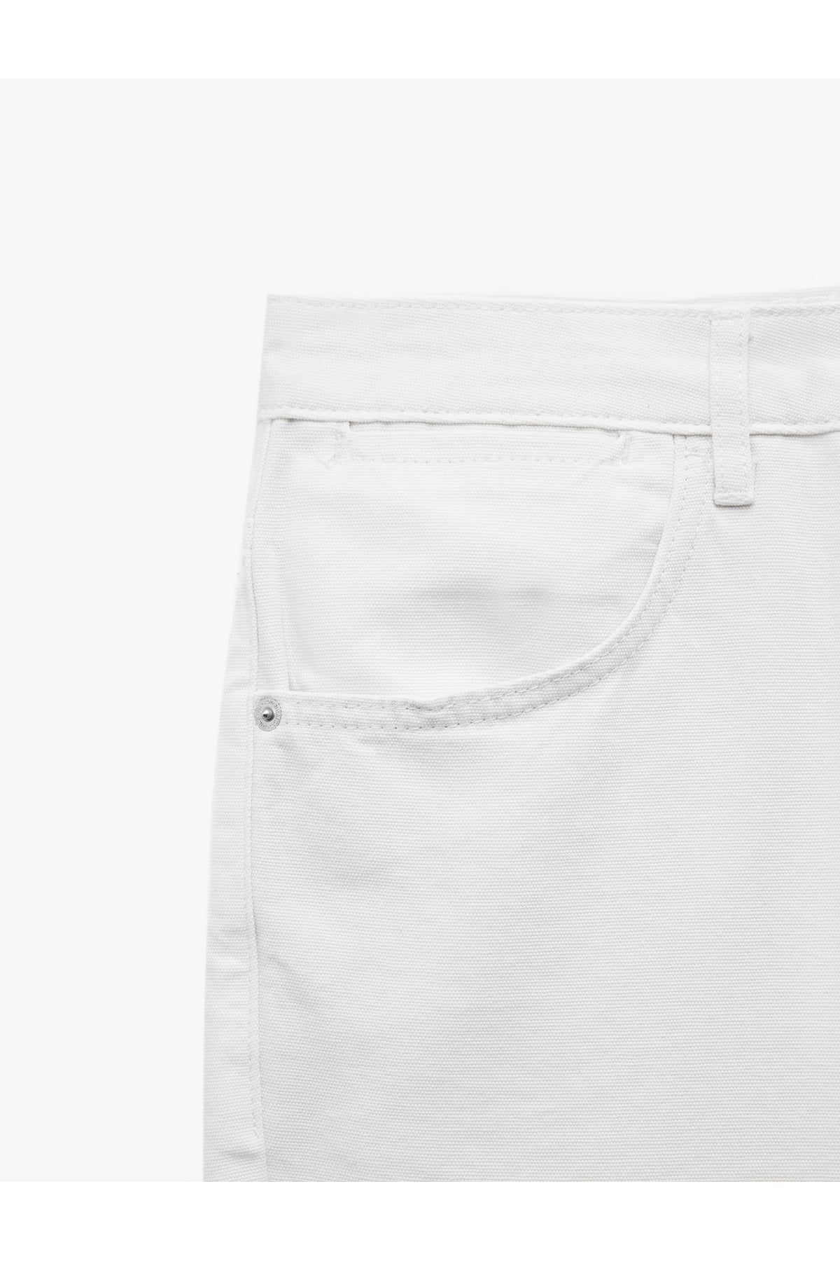 Pamuklu Cep Detaylı Regular Fit Düğmeli Kanvas Pantolon