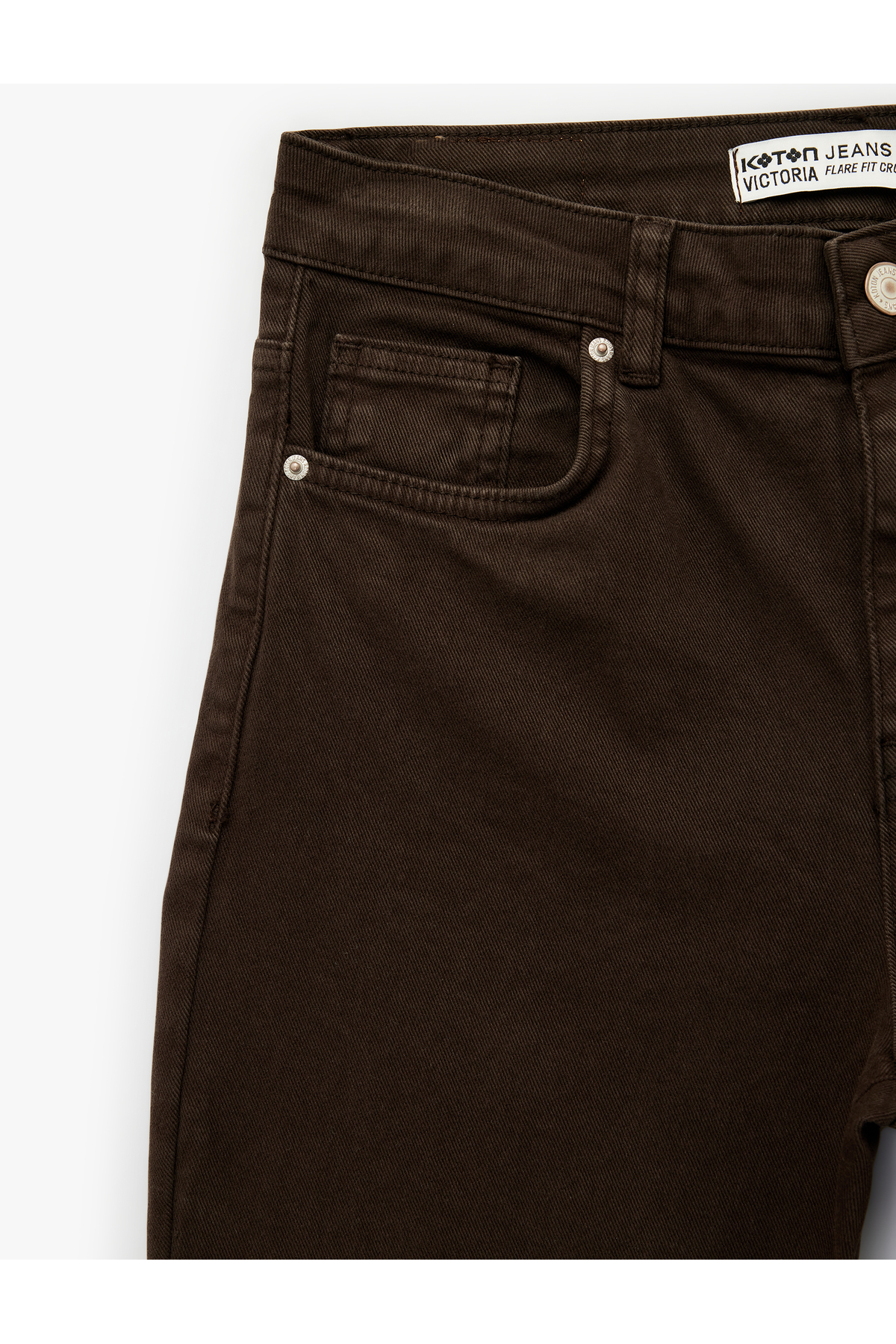 Pamuklu Cepli Düğmeli İspanyol Paça Crop Jean Pantolon - Kick Flare Jeans