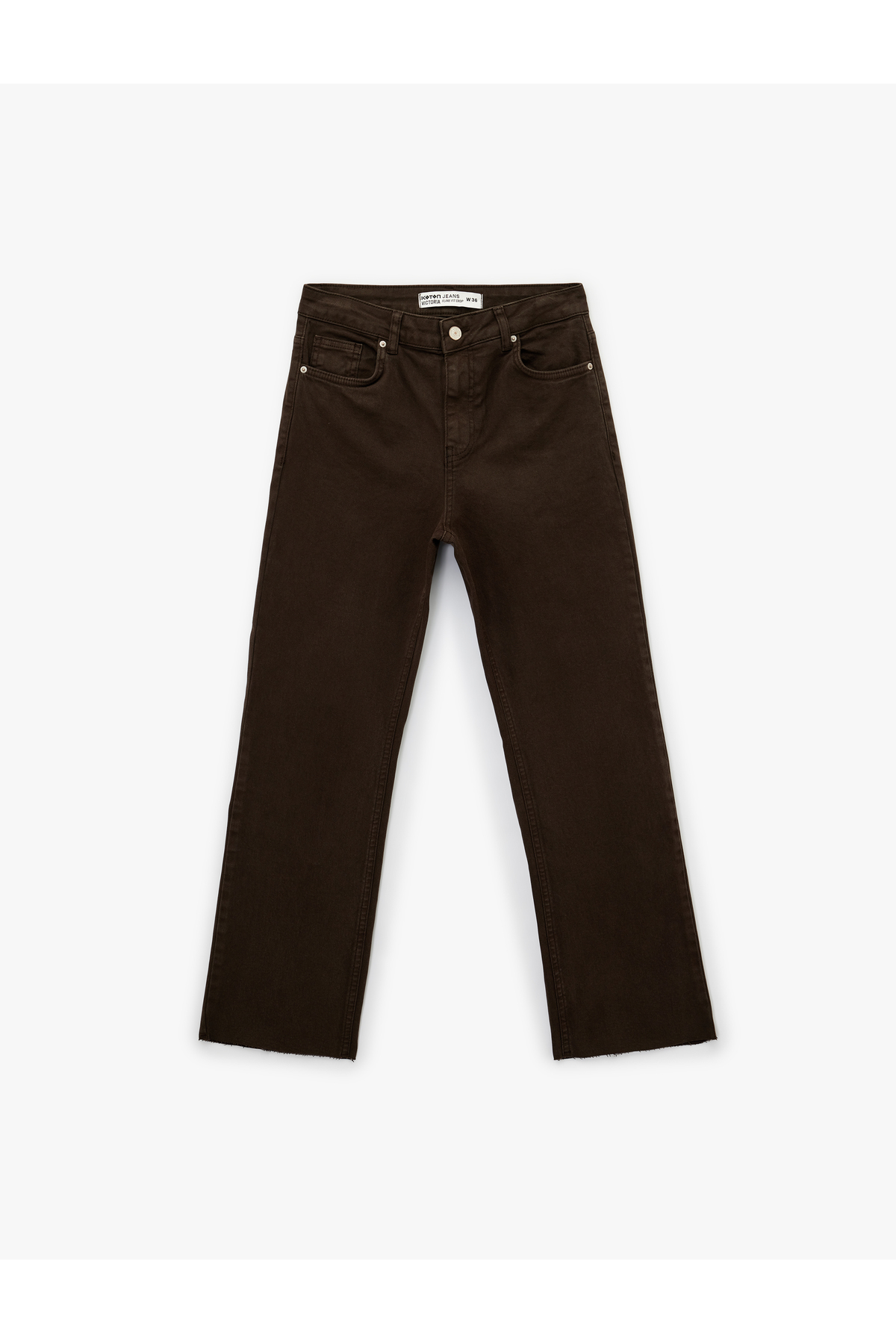 Pamuklu Cepli Düğmeli İspanyol Paça Crop Jean Pantolon - Kick Flare Jeans