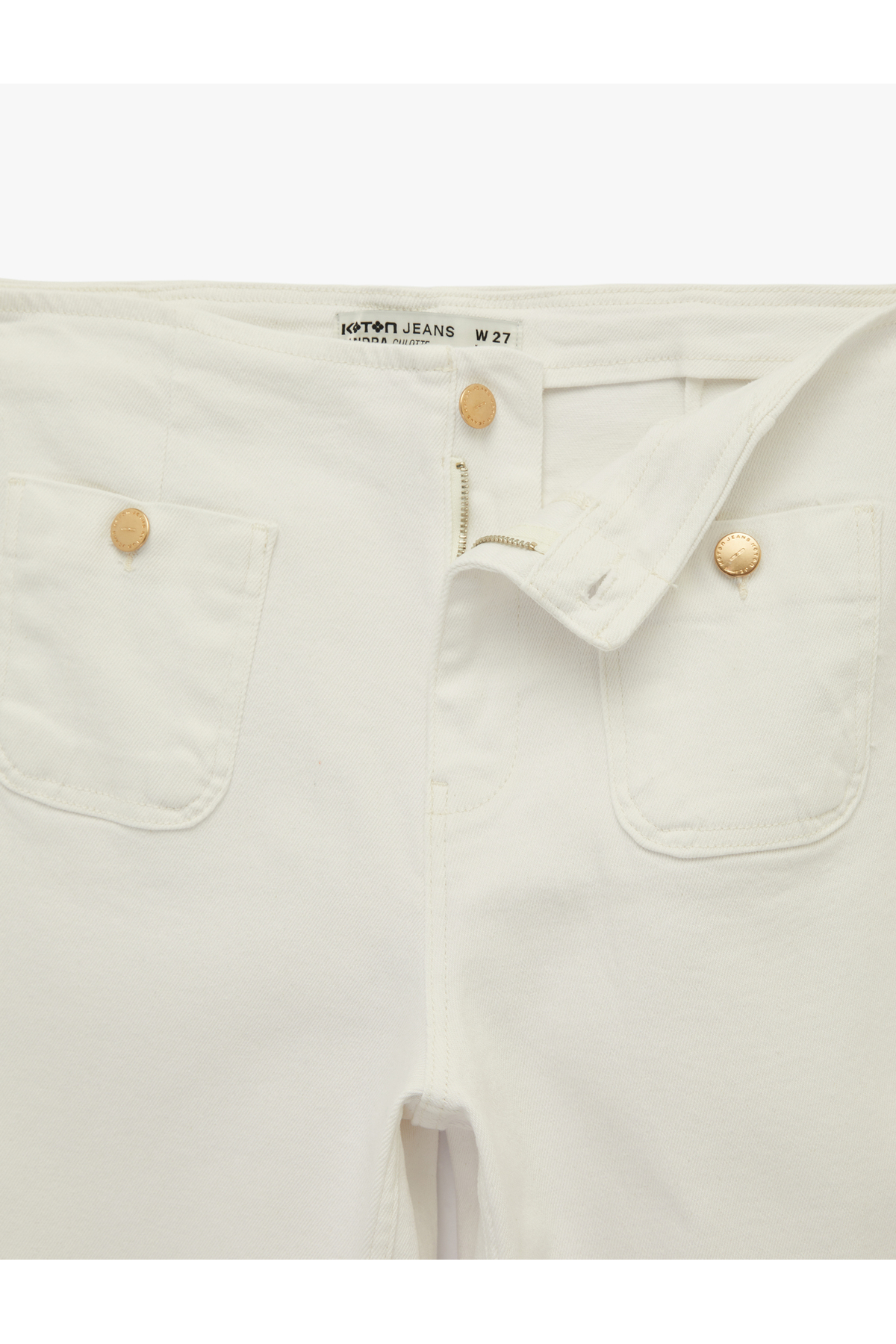 Pamuklu Cepli Normal Bel Culotte Pantolon - Culotte Jeans