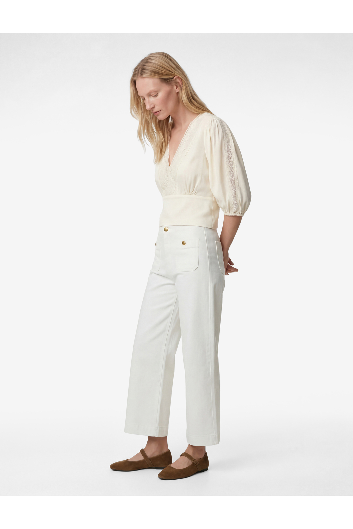 Pamuklu Cepli Normal Bel Culotte Pantolon - Culotte Jeans