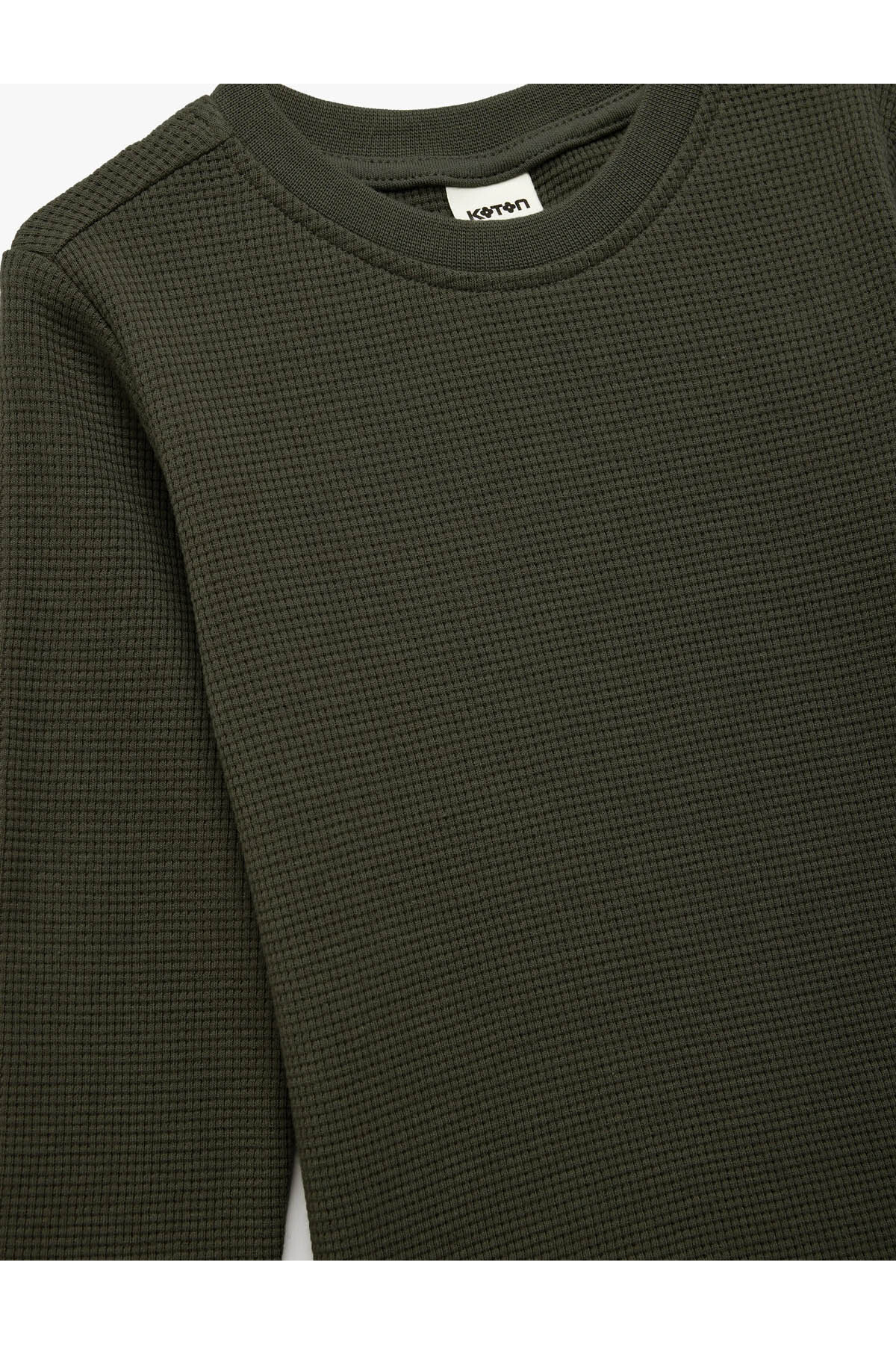 Pamuklu Dokulu Basic Antrasit Erkek Bebek Uzun Kollu T-shirt 6WMB10284TK