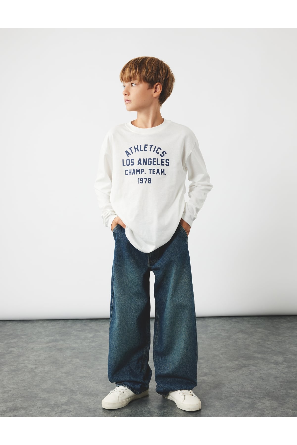 Pamuklu Geniş Paça Denim Pantolon - Loose Fit Jean