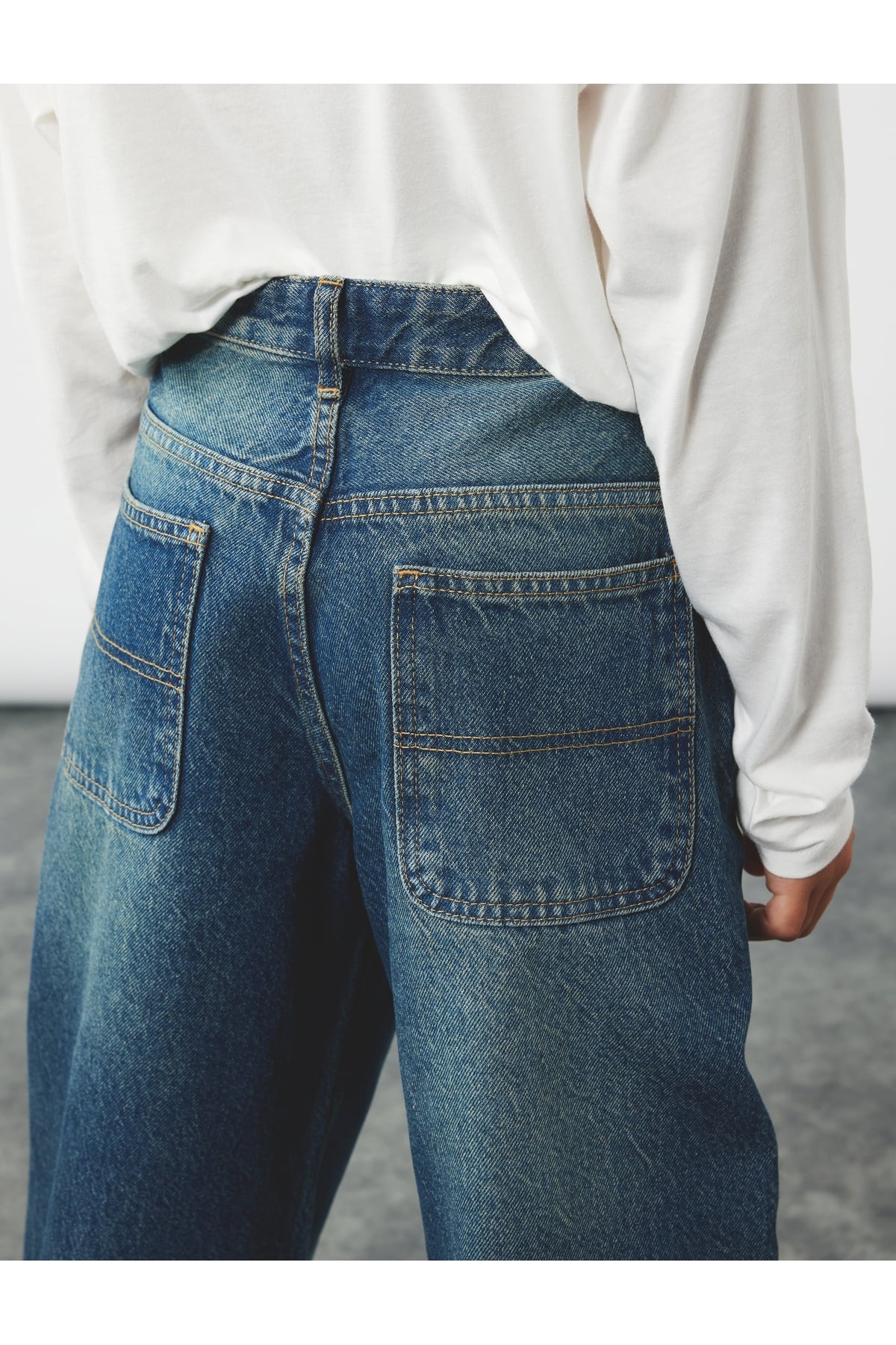 Pamuklu Geniş Paça Denim Pantolon - Loose Fit Jean