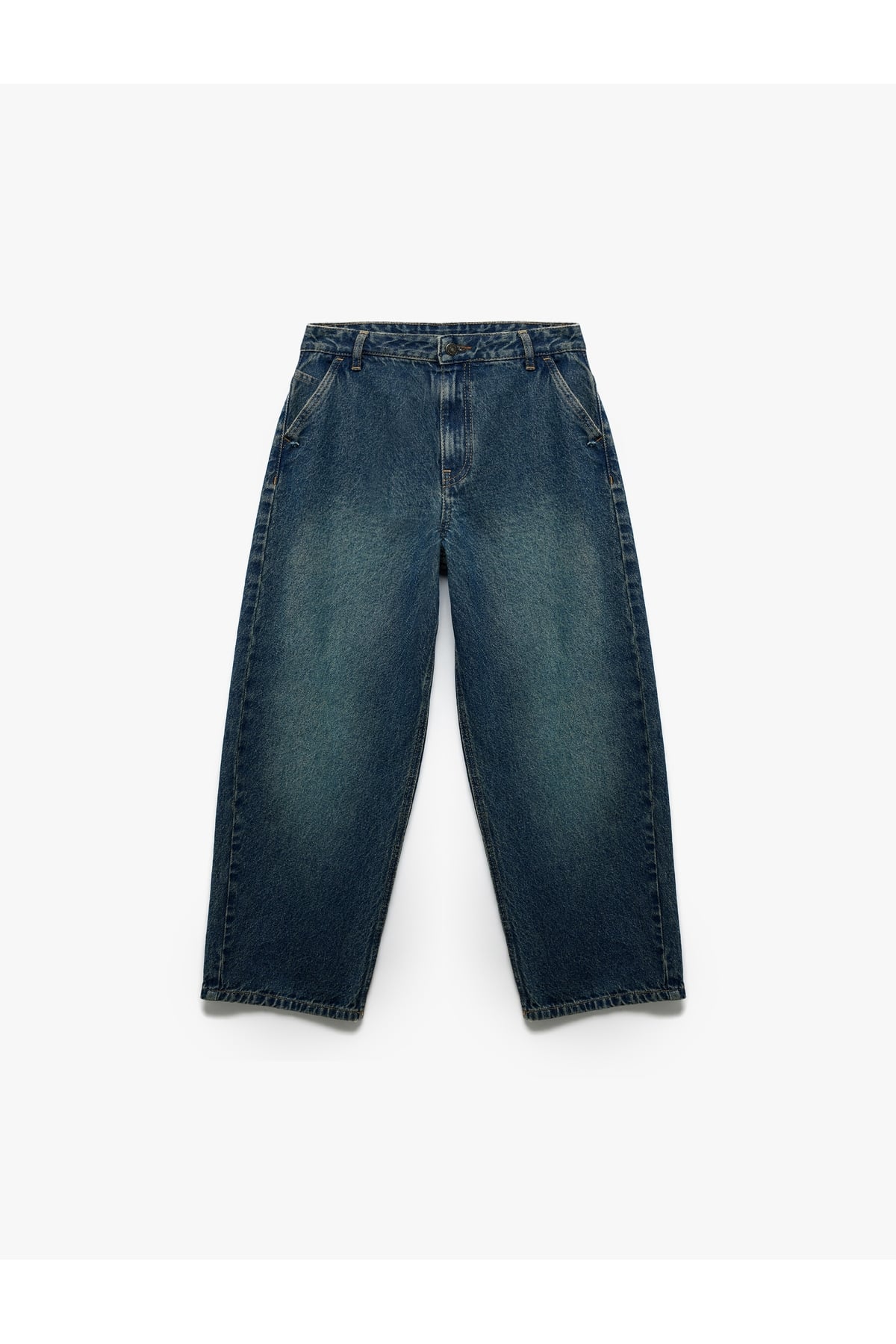 Pamuklu Geniş Paça Denim Pantolon - Loose Fit Jean