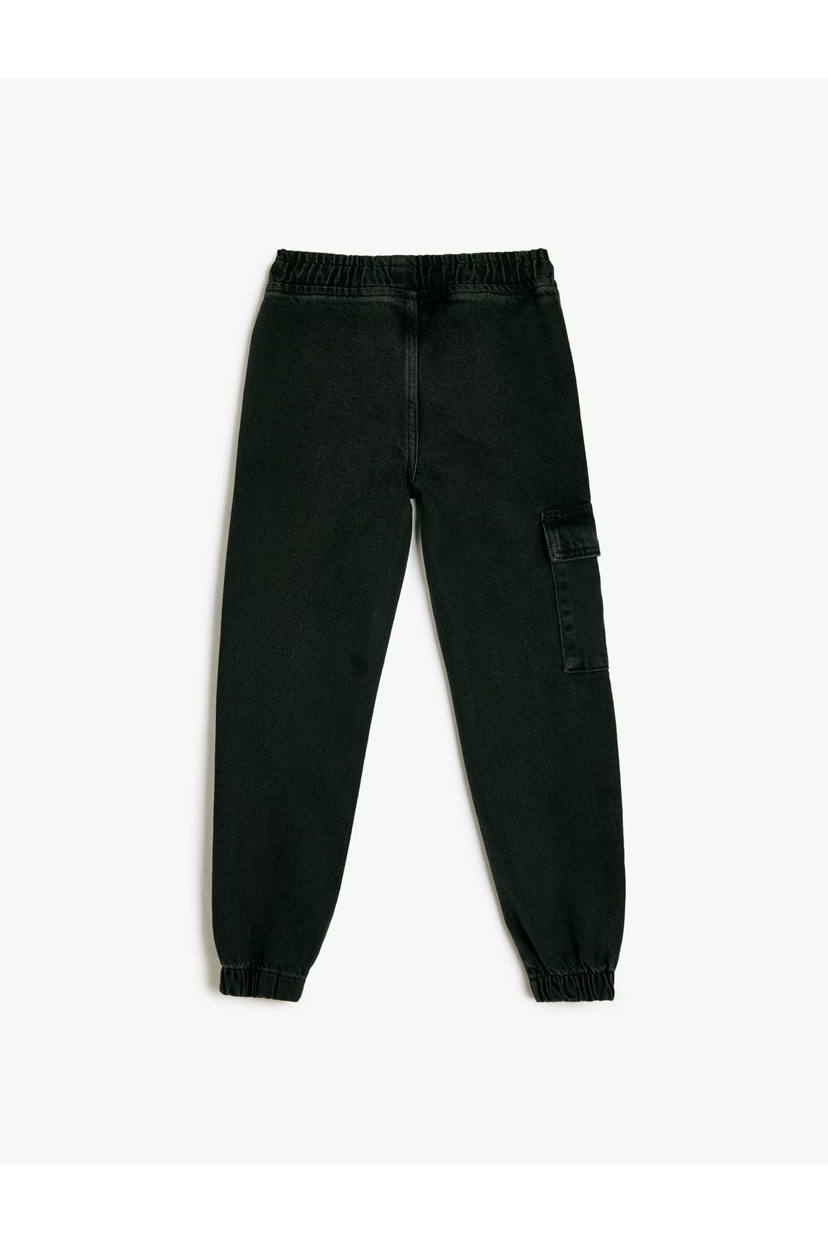 Pamuklu Kapaklı Cep Detaylı Beli Bağlamalı Jogger Denim Pantolon