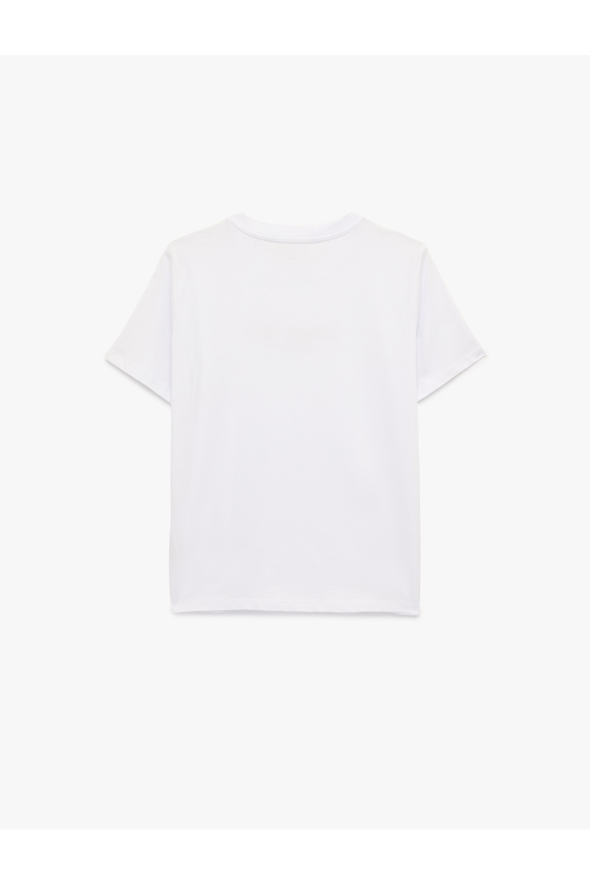 Pamuklu Kısa Kollu Bisiklet Yaka Baskılı Tişört