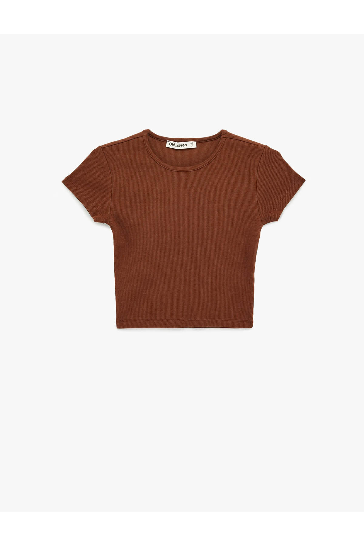 Pamuklu Kısa Kollu Bisiklet Yaka Slim Fit Kaşkorse Tişört