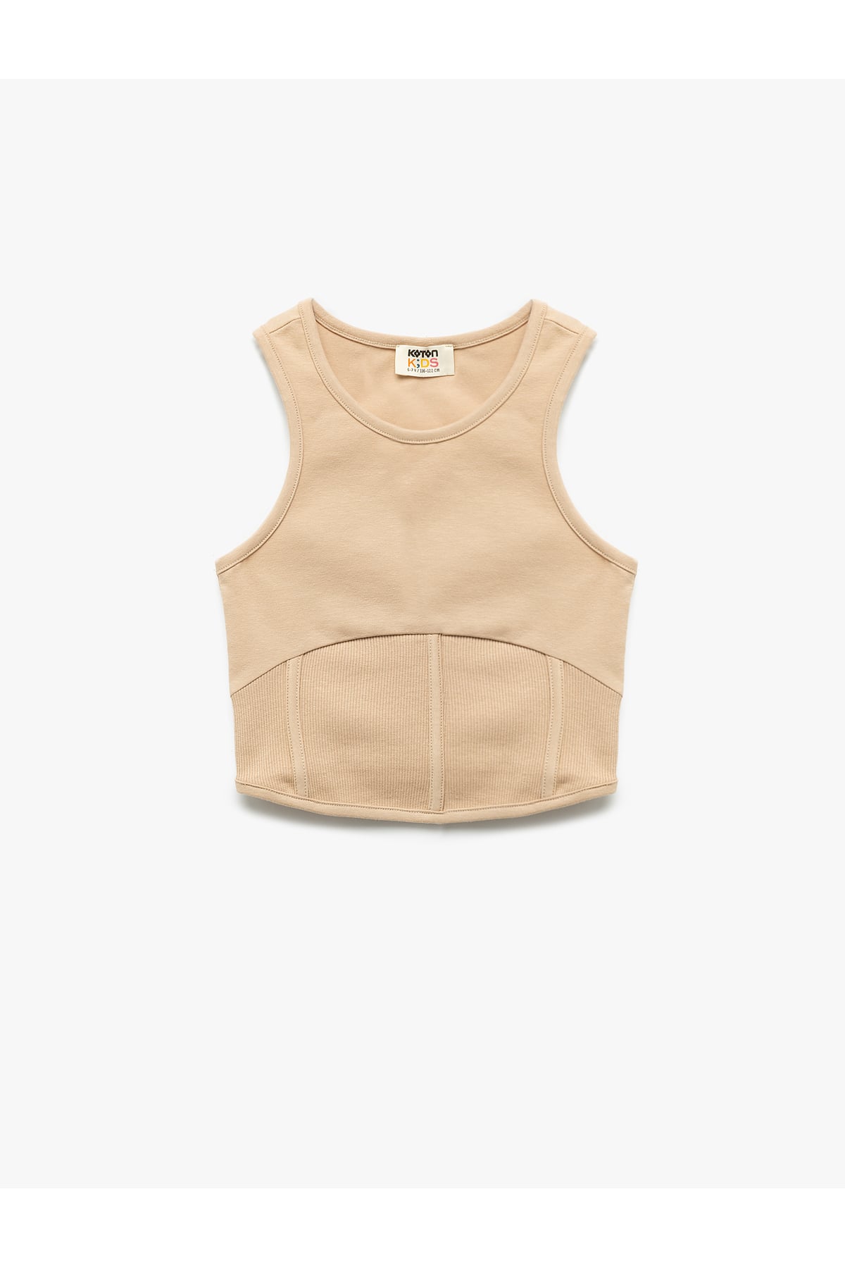 Pamuklu Korse Detaylı Bisiklet Yaka Kolsuz Crop Atlet