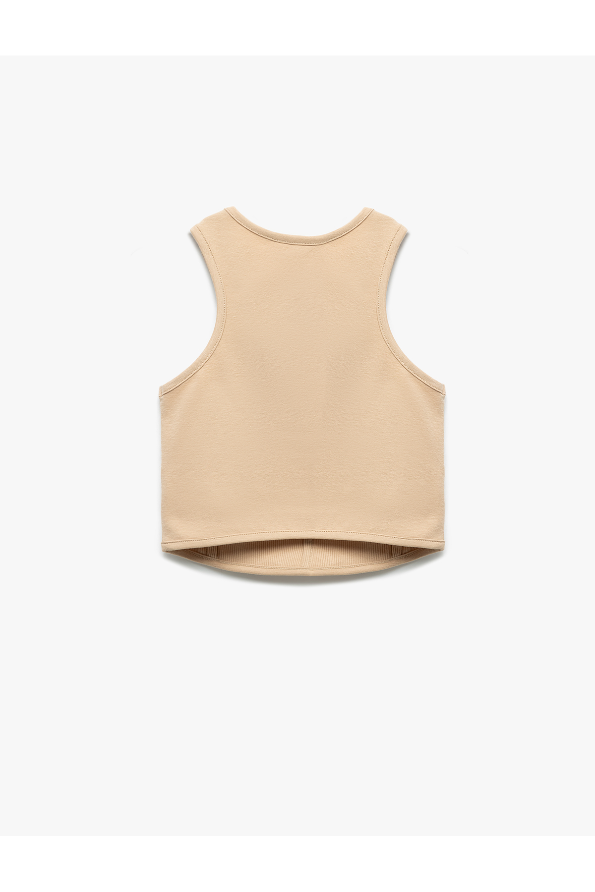Pamuklu Korse Detaylı Bisiklet Yaka Kolsuz Crop Atlet