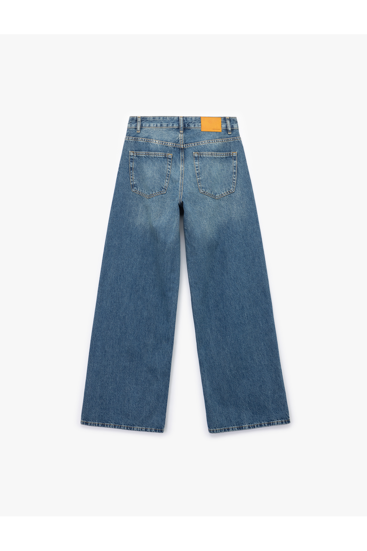 Pamuklu Loose Fit Düz Kalıp Jean Pantolon - Loose Straight Fit Jean