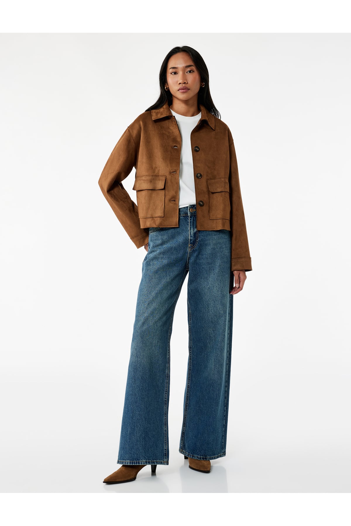 Pamuklu Loose Fit Düz Kalıp Jean Pantolon - Loose Straight Fit Jean
