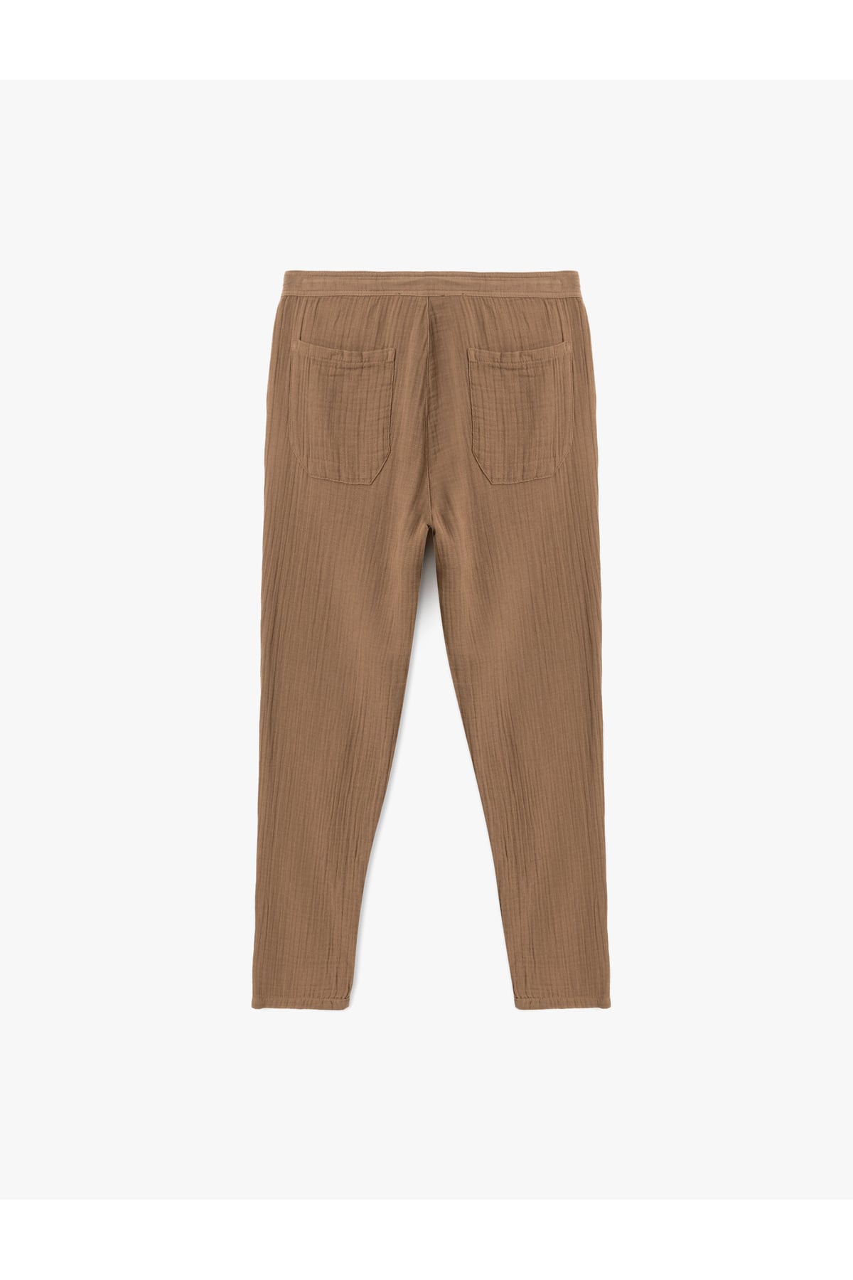 Pamuklu Müslin Chino Cep Detaylı Beli Bağcıklı Pantolon