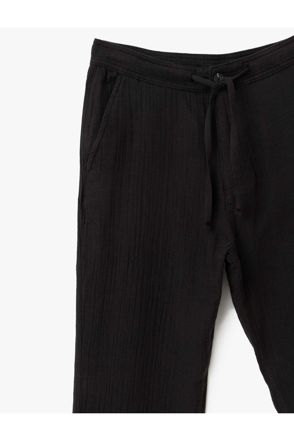 Pamuklu Müslin Chino Cep Detaylı Beli Bağcıklı Pantolon