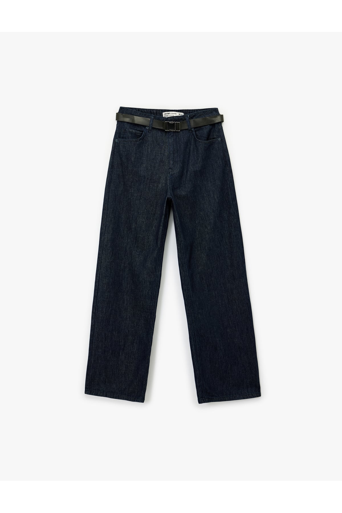 Pamuklu Normal Bel Kemer Detaylı Rahat Kalıp Baggy Jean Pantolon - Baggy Jeans