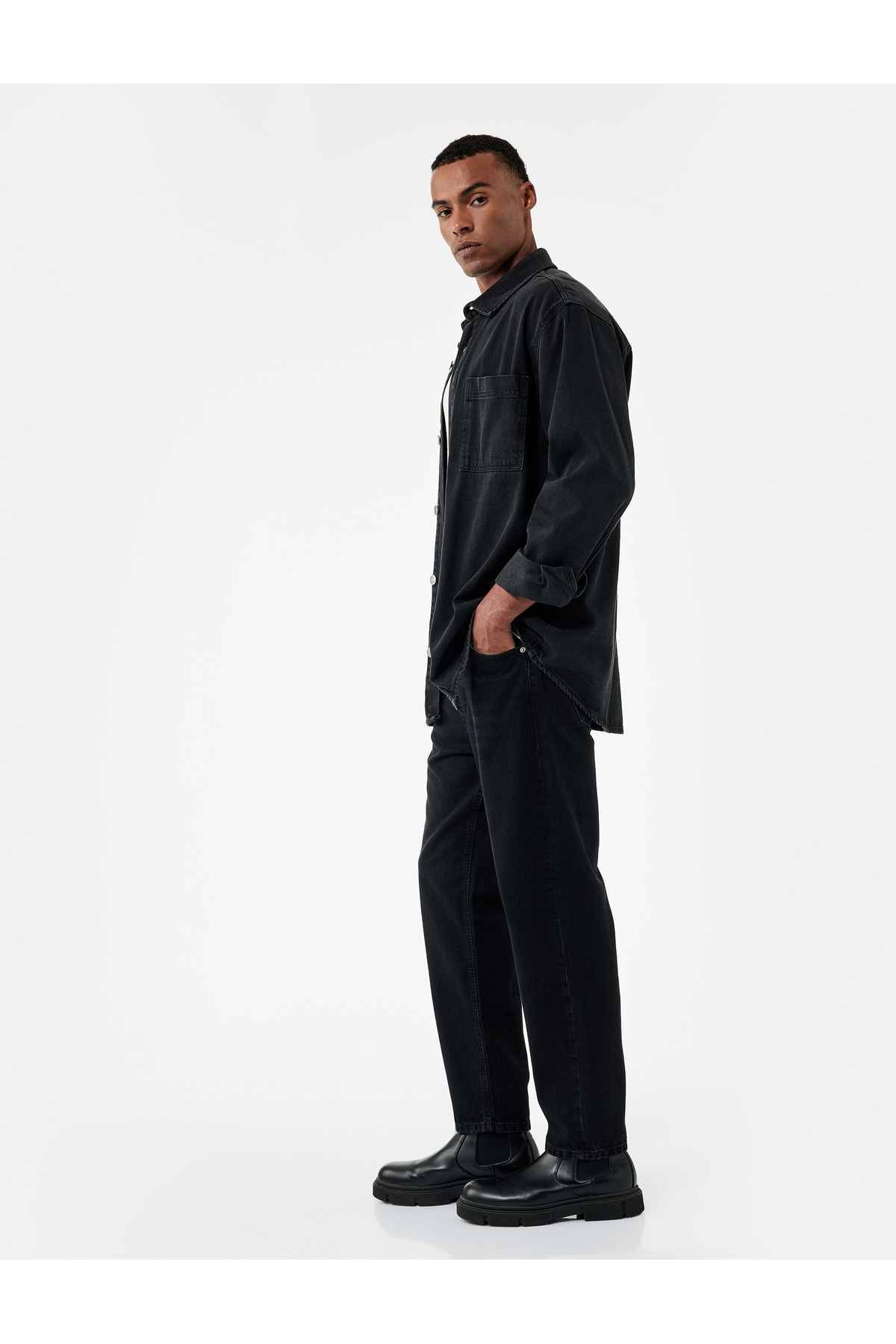 Pamuklu Normal Bel Loose Fit Jean Pantolon - Steve Jean