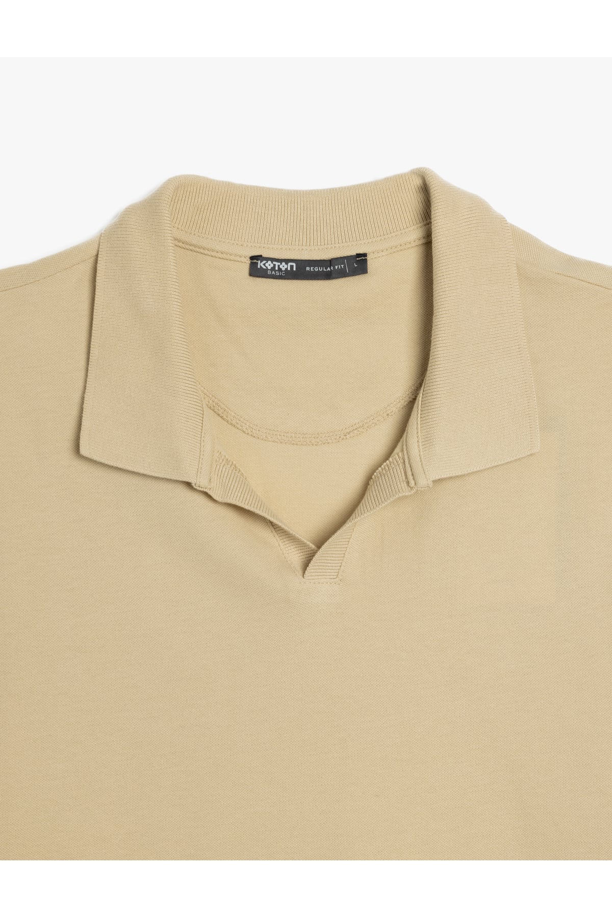 Pamuklu Pike Kumaş Kısa Kollu Regular Fit V Yaka Polo Tişört