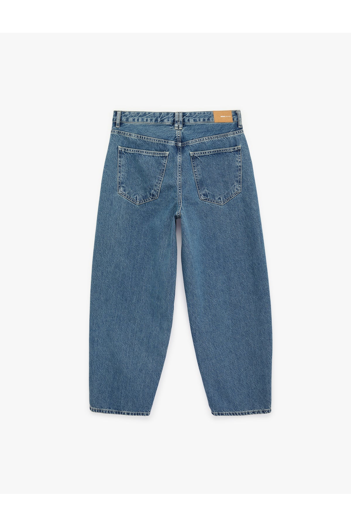 Pamuklu Rahat Kalıp Normal Paça Balon Denim Pantolon -Balloon Jean