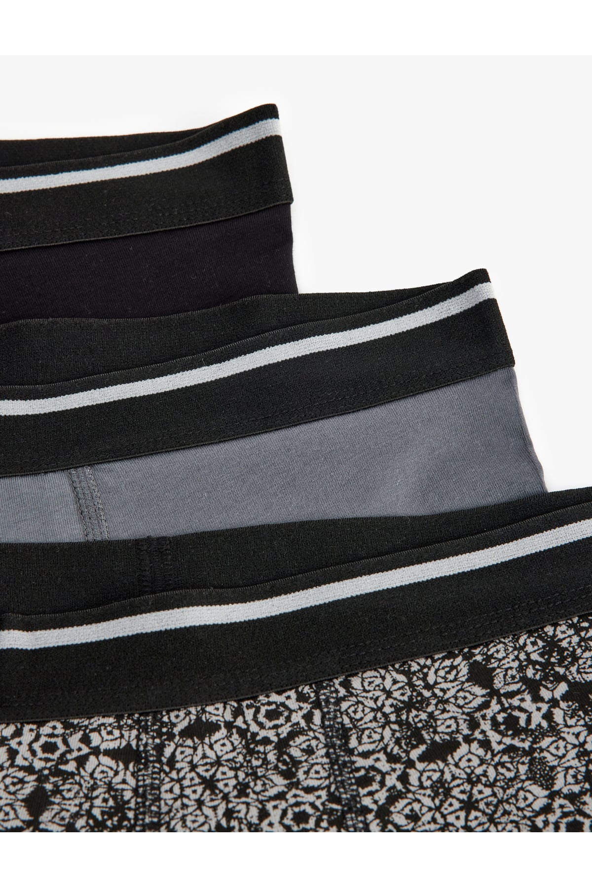 Pamuklu Slim Fit Soyut Desenli 3'lü Boxer Seti