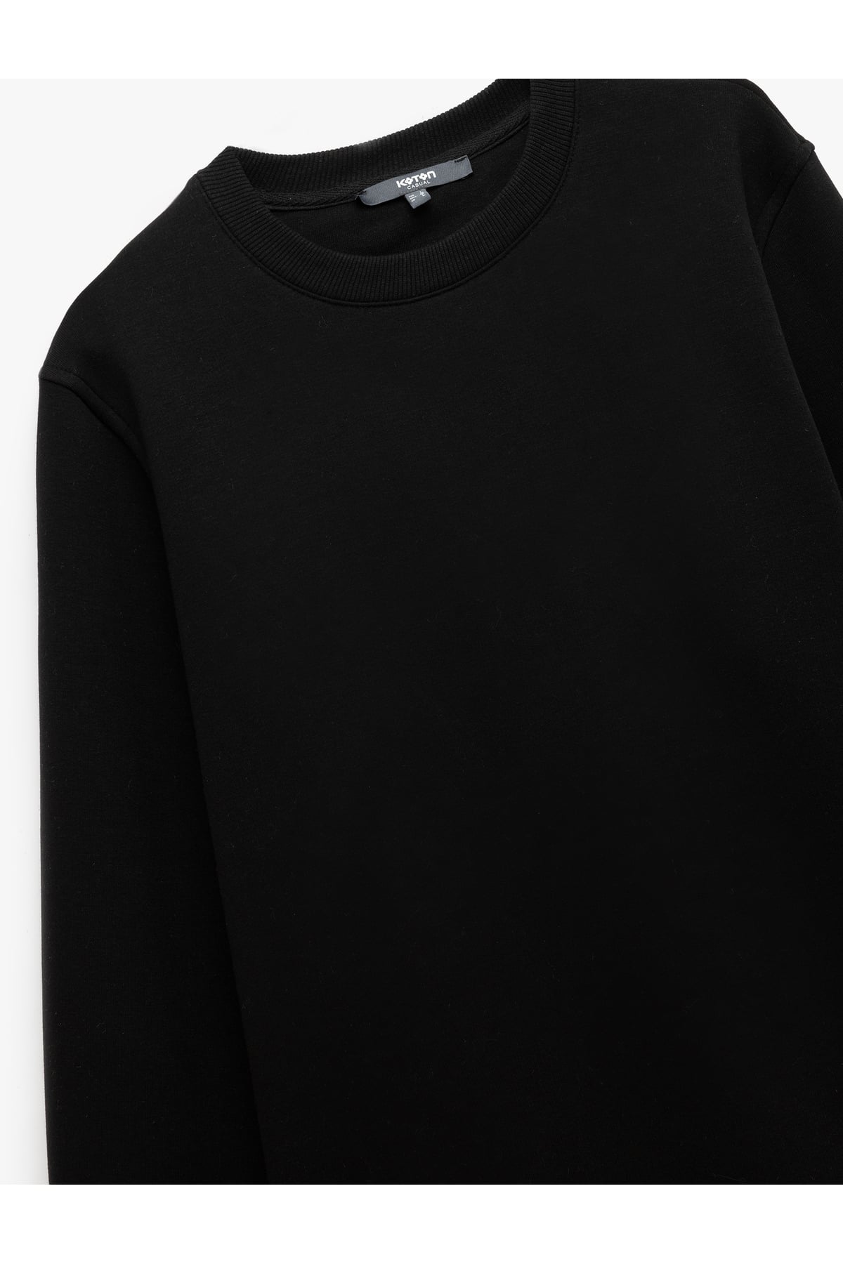 Pamuklu Uzun Kollu Şardonlu Bisiklet Yaka Erkek Basic Sweatshirt