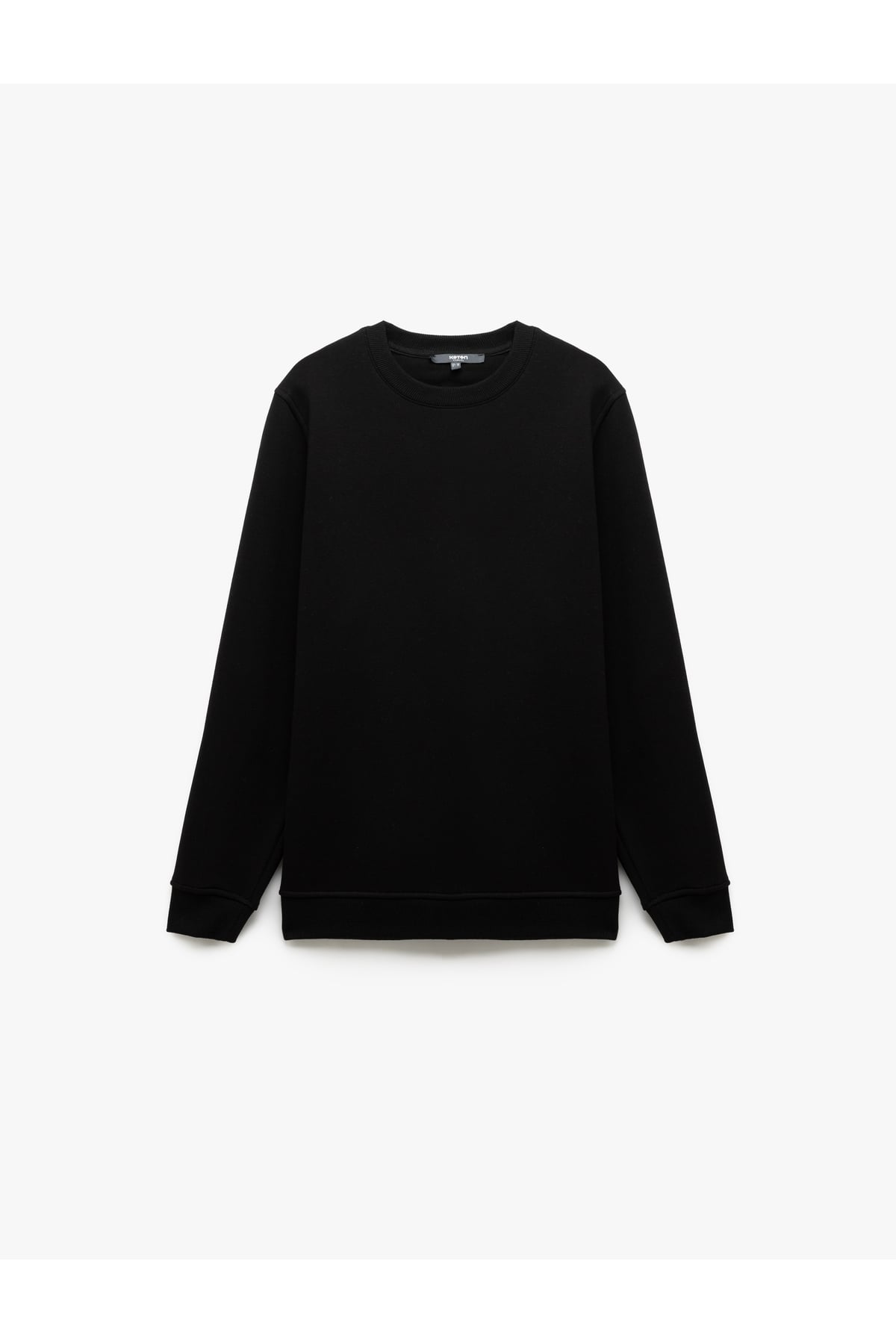 Pamuklu Uzun Kollu Şardonlu Bisiklet Yaka Erkek Basic Sweatshirt