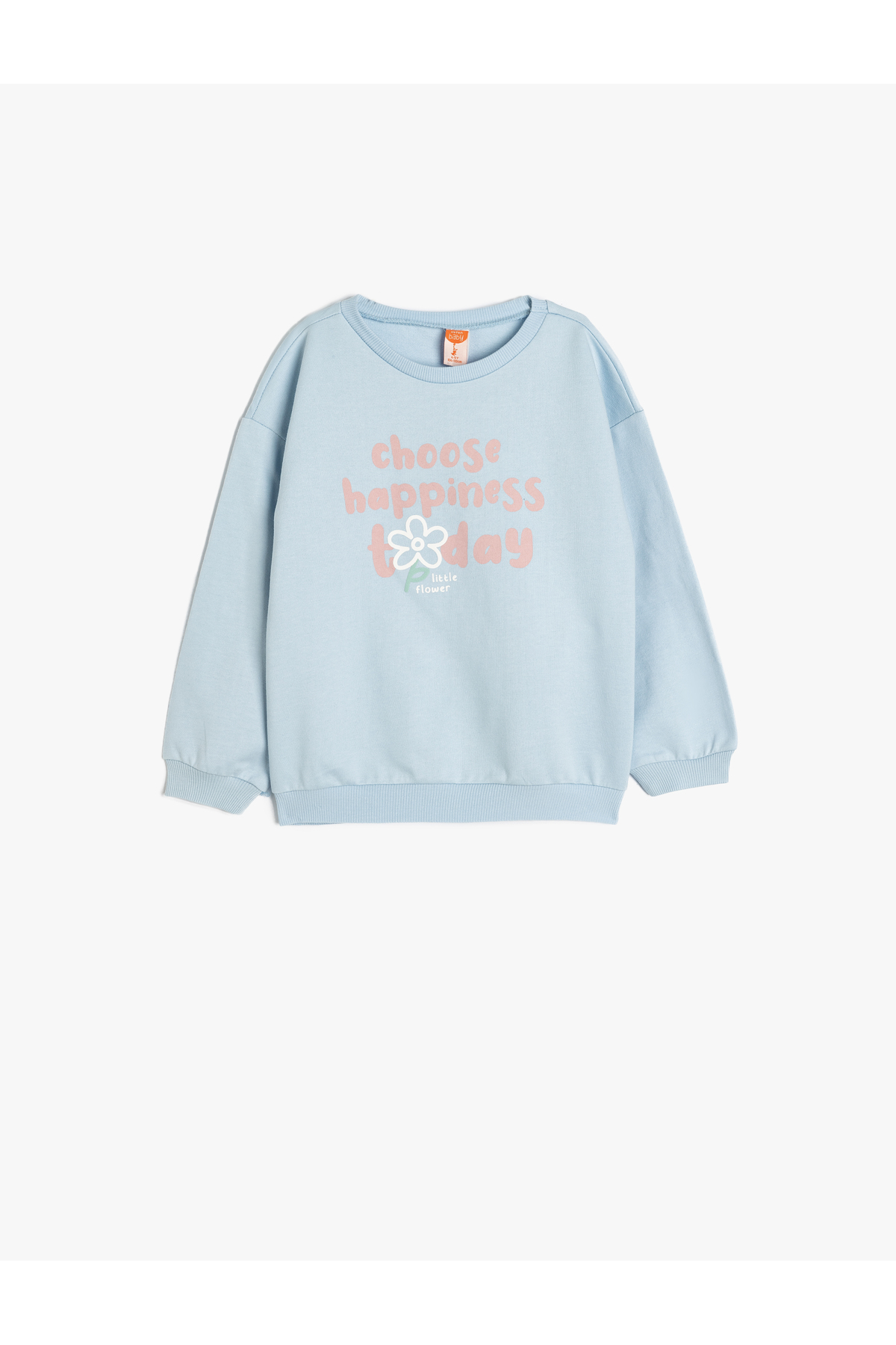 Pamuklu Uzun Kollu Slogan Baskılı Sweatshirt