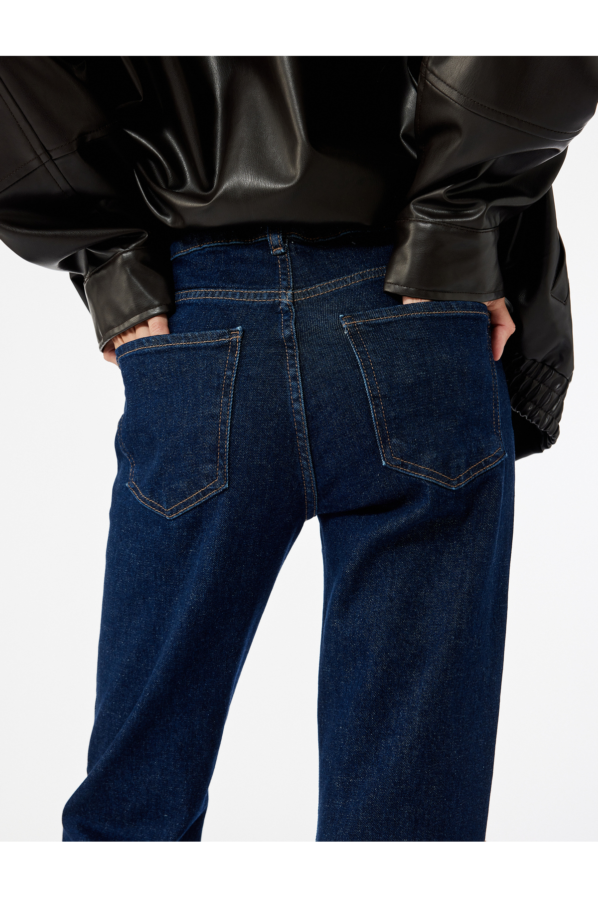 Pamuklu Yüksek Bel Dar Kalıp İspanyol Paça Jean Pantolon - Flare Jeans
