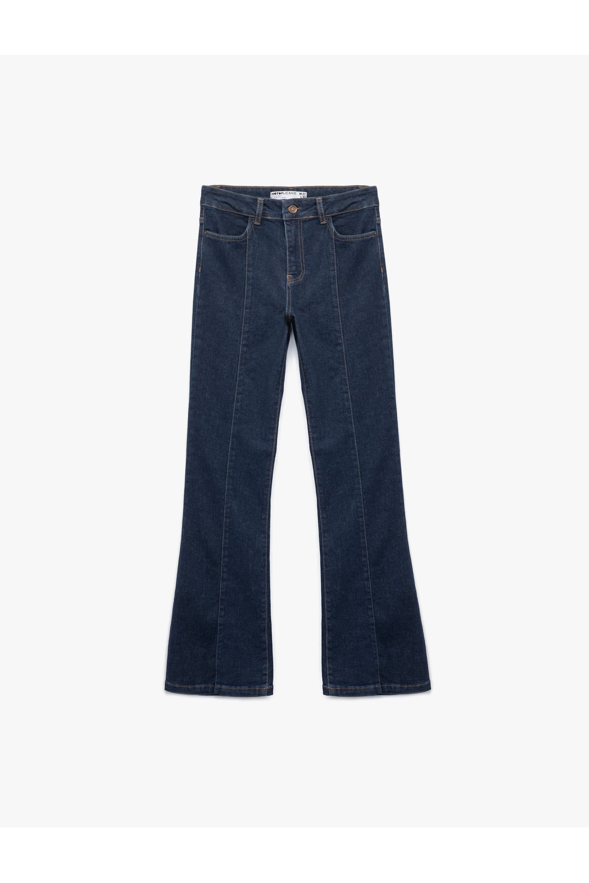 Pamuklu Yüksek Bel Dar Kalıp İspanyol Paça Jean Pantolon - Flare Jeans