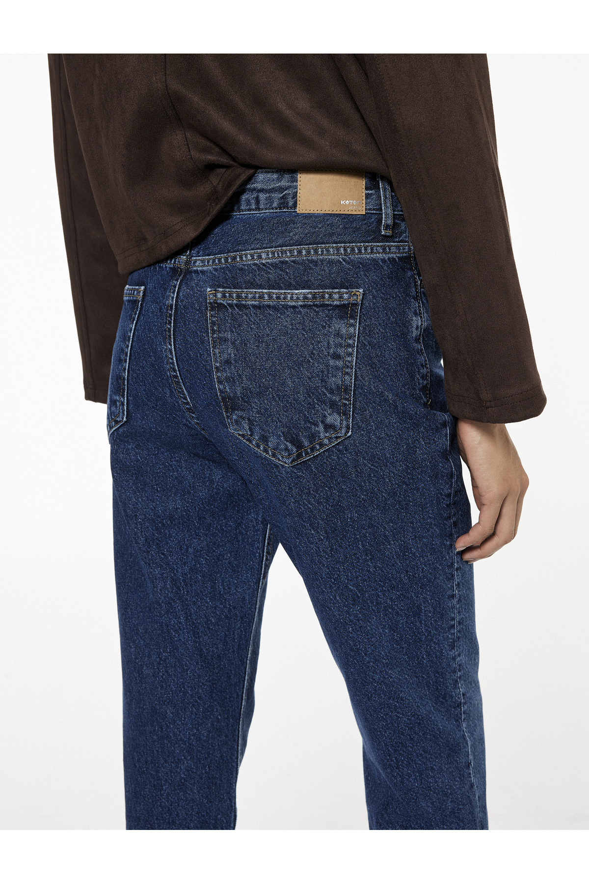 Pamuklu Yüksek Bel Regular Fit Mom Jean Pantolon - Mom Jeans