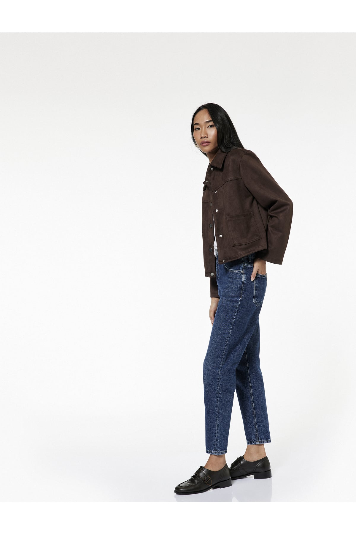 Pamuklu Yüksek Bel Regular Fit Mom Jean Pantolon - Mom Jeans
