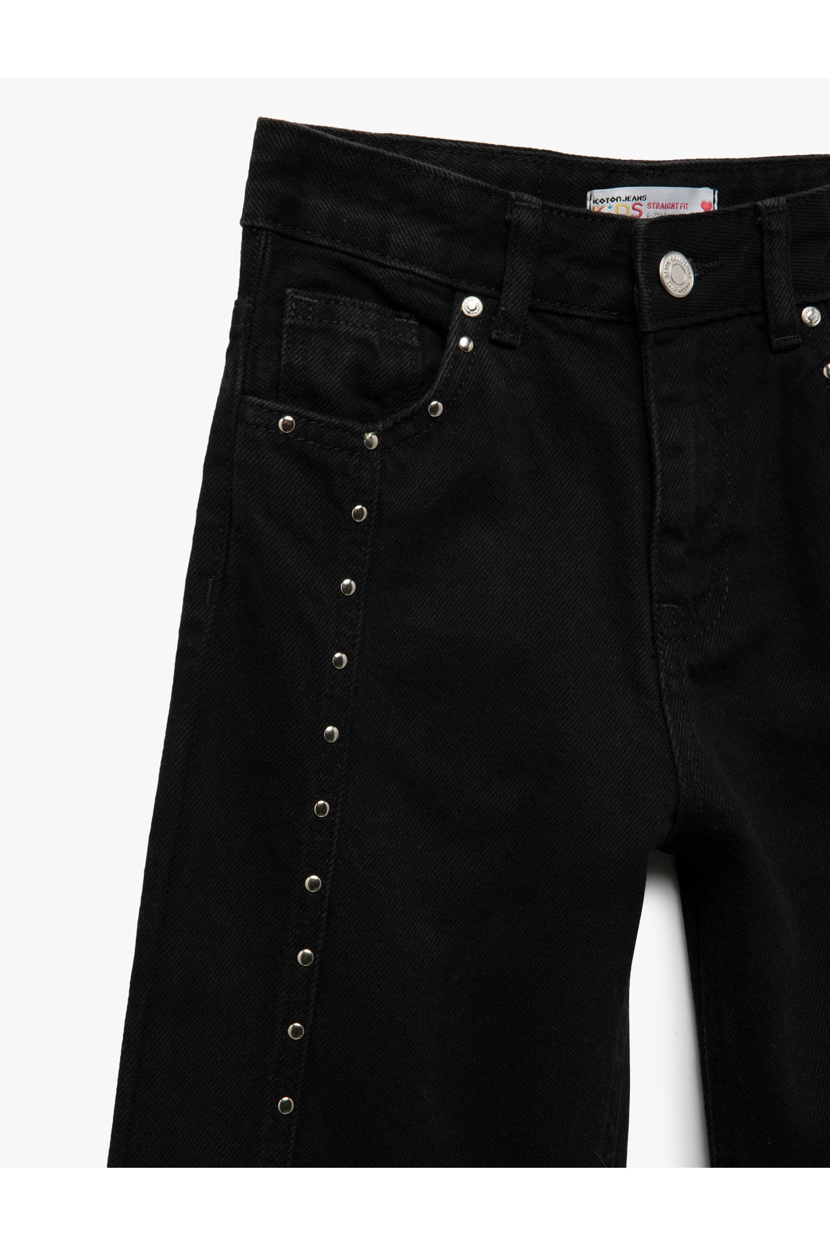 Pamuklu Zımba Detaylı Denim Pantolon