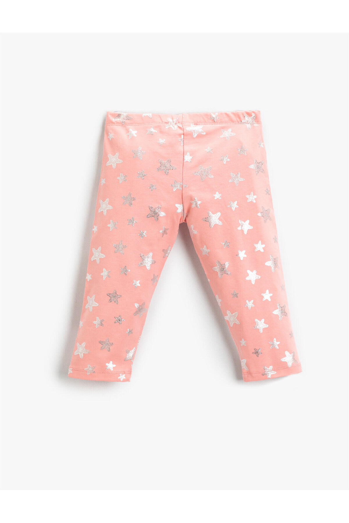 Parlak Star Baskılı Diz Boyu Tayt Pamuklu