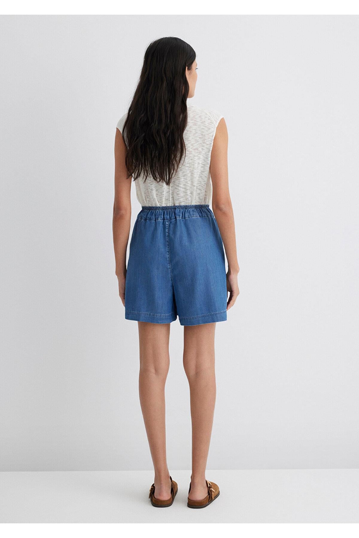 Penny Gold Klasik Indigo Mavisi Jean Şort 1410075-90104