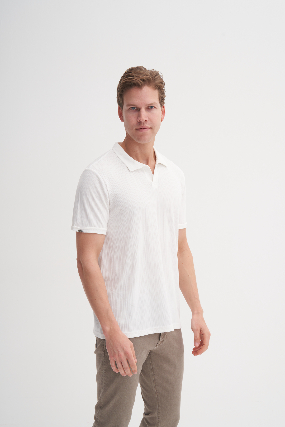 Polo Yaka Regular Fit Örme Dokulu Tişört