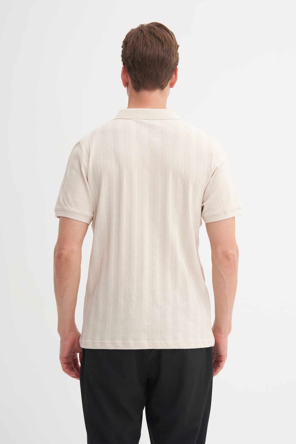 Polo Yaka Regular Fit Pamuklu Dokulu Tişört