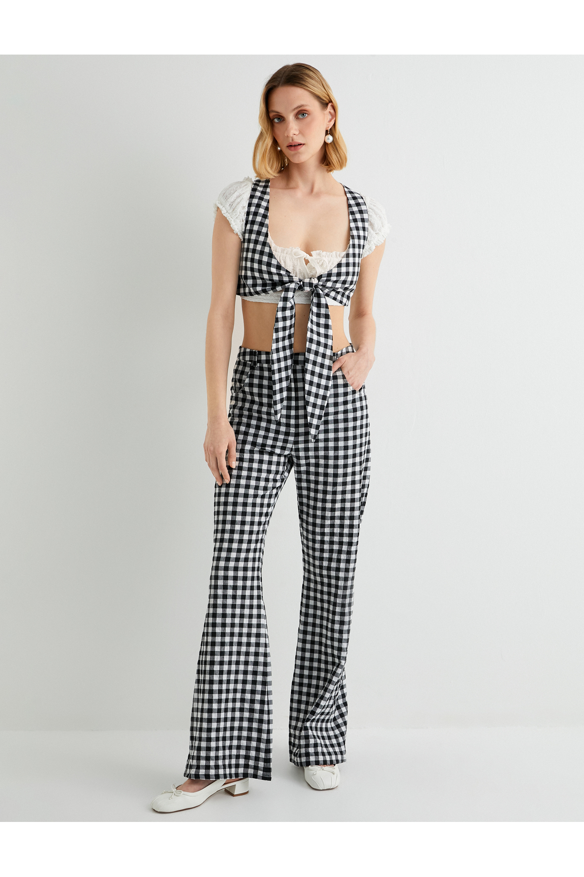 Pötikareli Ispanyol Paça Pantolon Cepli Slim Fit