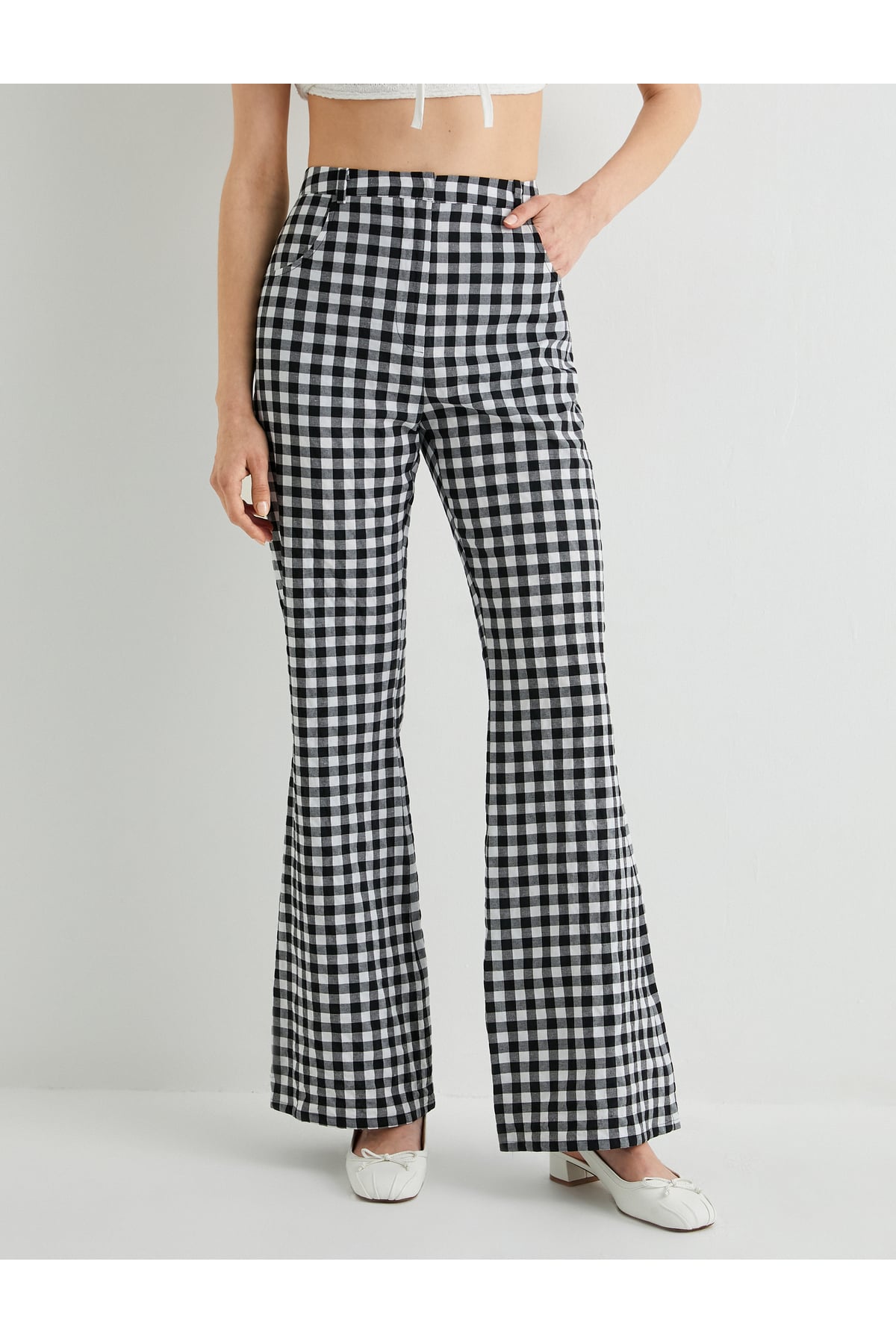 Pötikareli Ispanyol Paça Pantolon Cepli Slim Fit